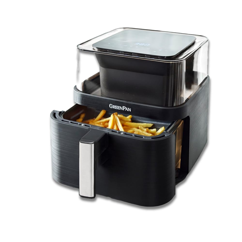 GreenPan Clearview Extra Large 7QT Air Fryer with 360° Clear Window and 13 Presets