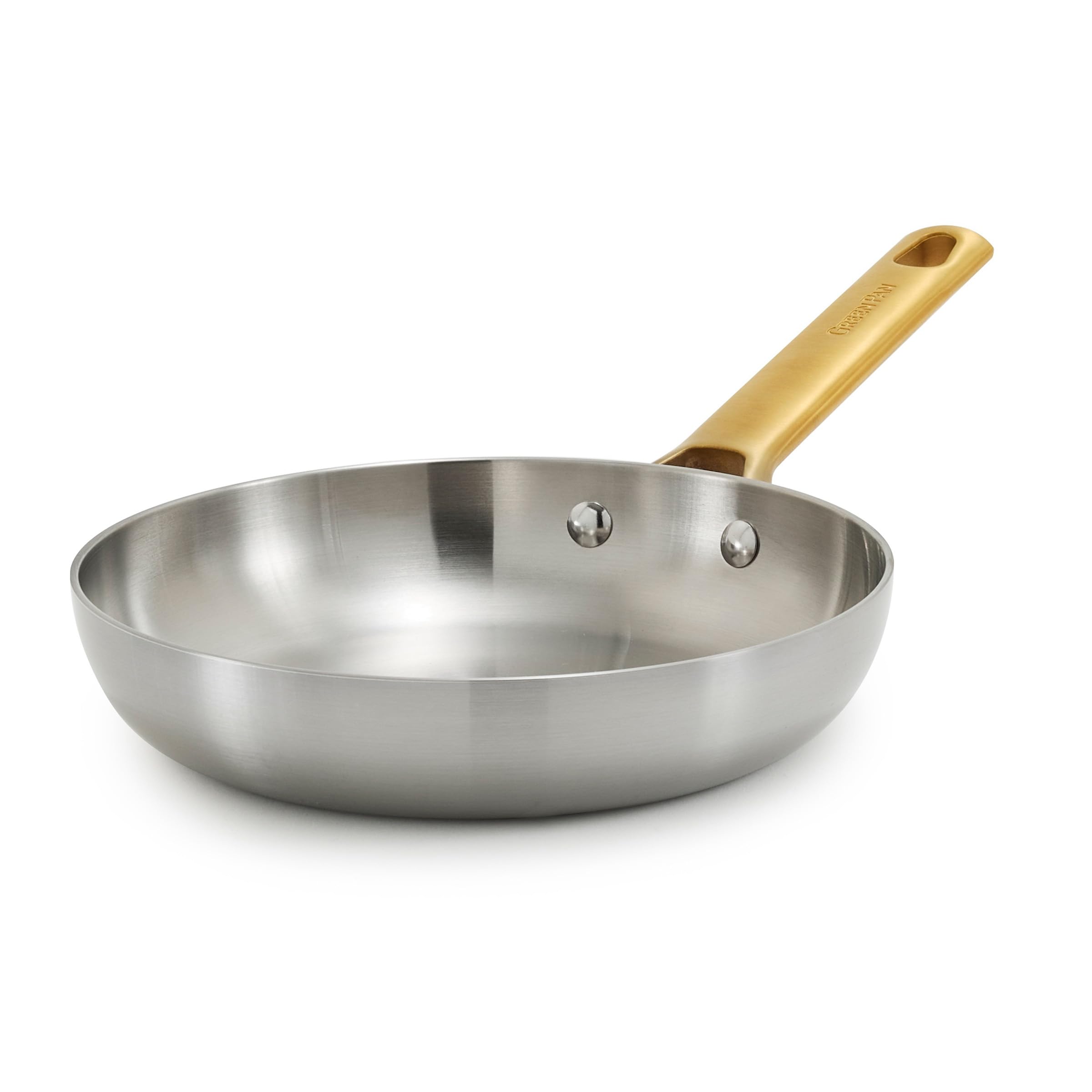 GreenPan Reserve Stainless Tri-Ply 8" Frying Pan with Gold Handle