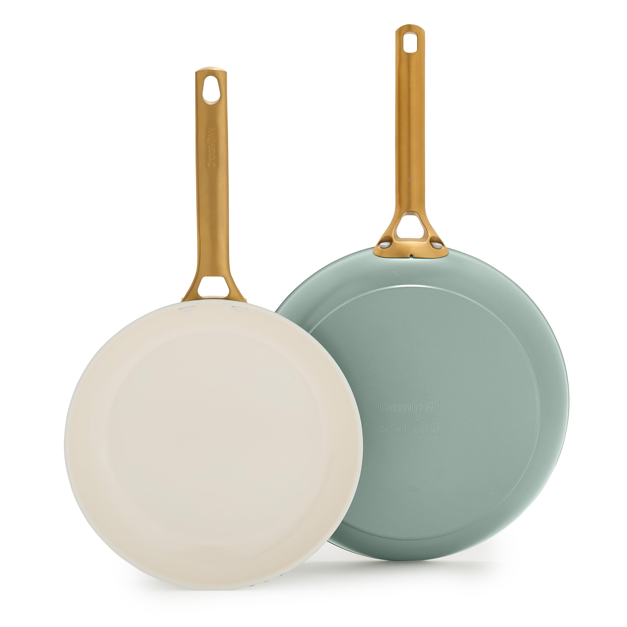 GreenPan Reserve Pro Nonstick Frying Pan Set – 10" & 12", Hard Anodized, PFAS-Free, Stainless Steel Handles, Moss Green