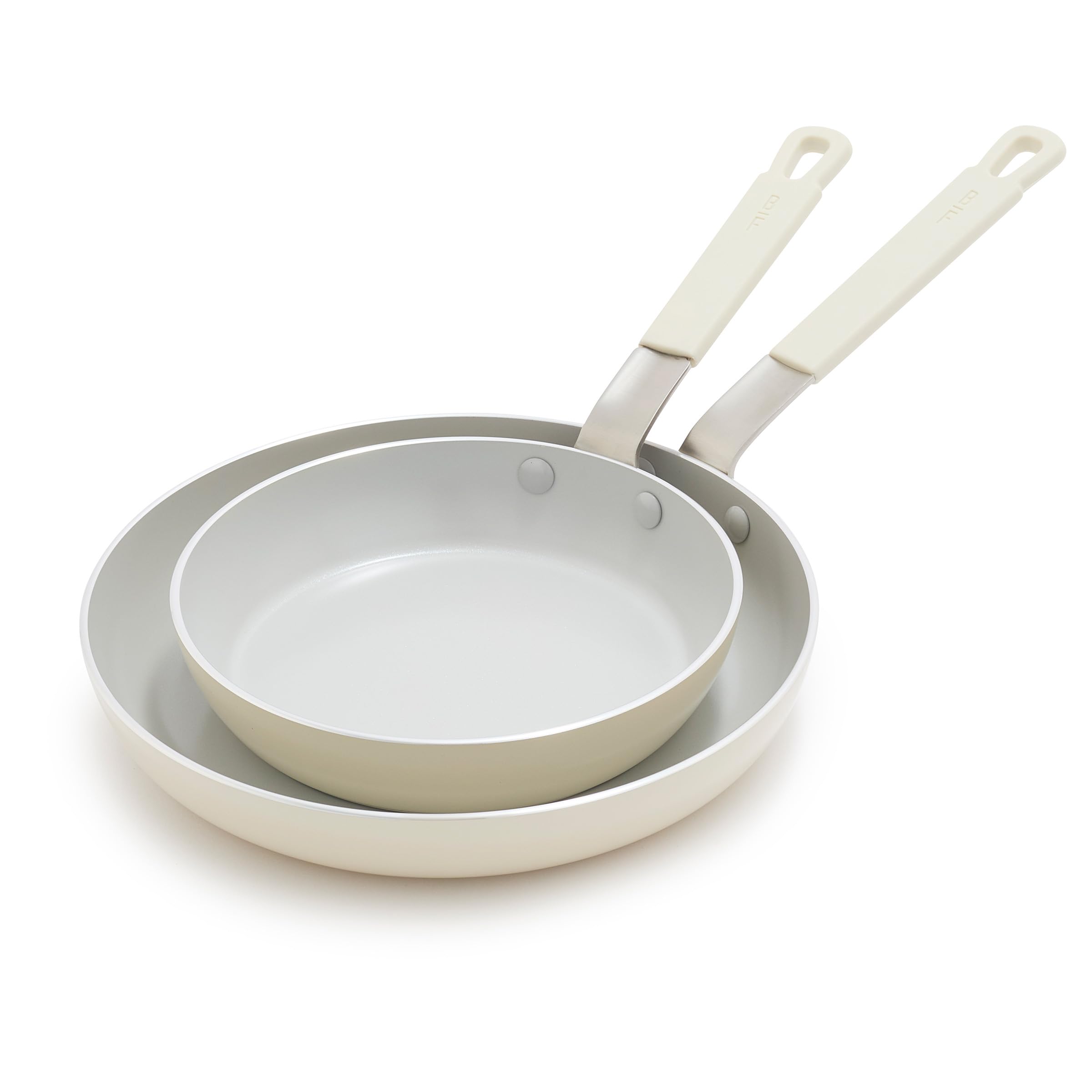 GreenPan x Bobby Flay Pro 2-Piece Frying Pan Set – 8” & 10” Nonstick, Cream