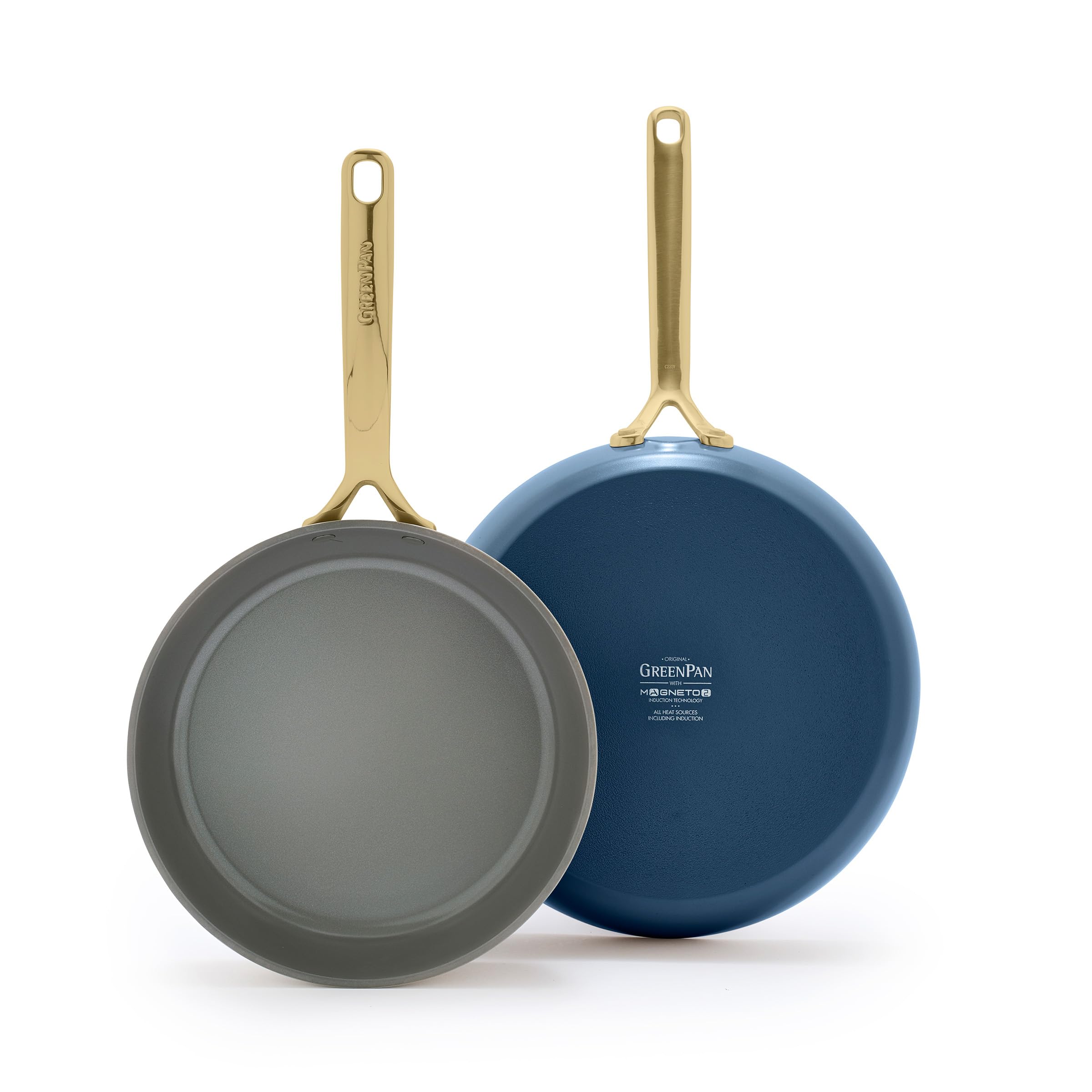 GreenPan GP5 Hard Anodized 2-Piece Ceramic Nonstick Fry Pan Set (9.5" & 11") — Blue
