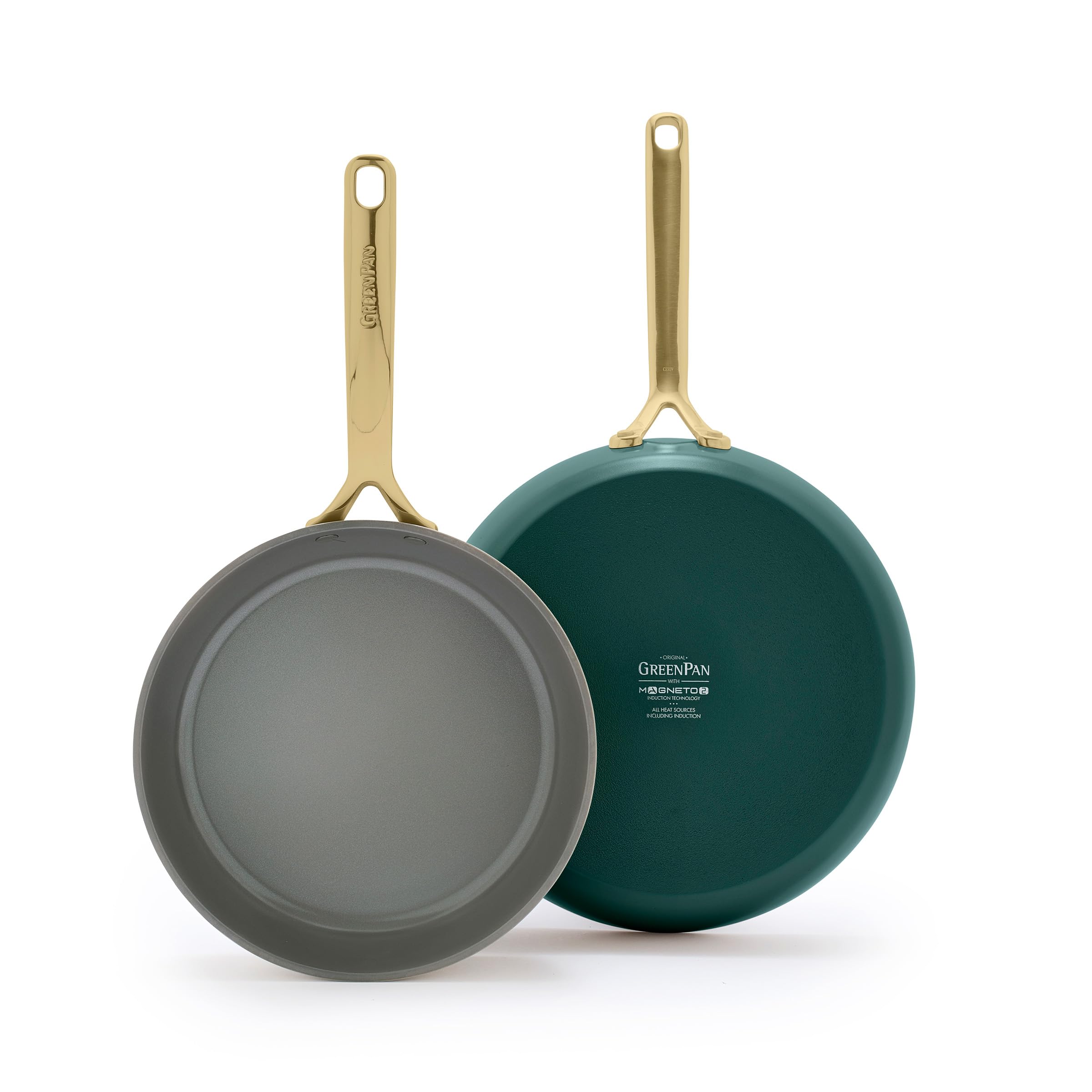 GreenPan GP5 Hard Anodized 2-Piece Ceramic Nonstick Fry Pan Set (9.5" & 11") — Blue