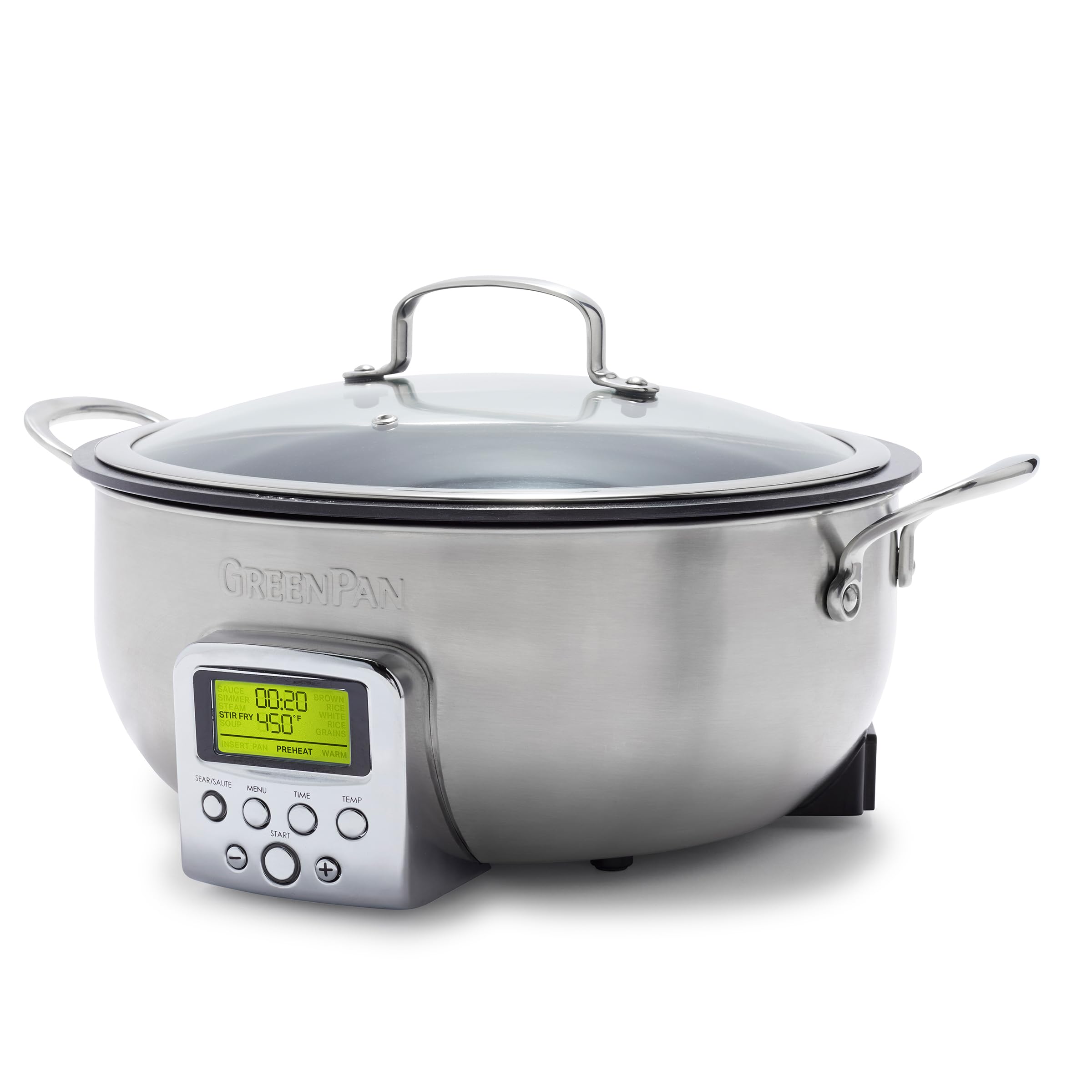 GreenPan Elite 6QT Electric Skillet – Smart Pot, 10-in-1, PFAS-Free Ceramic Nonstick, Stainless Steel