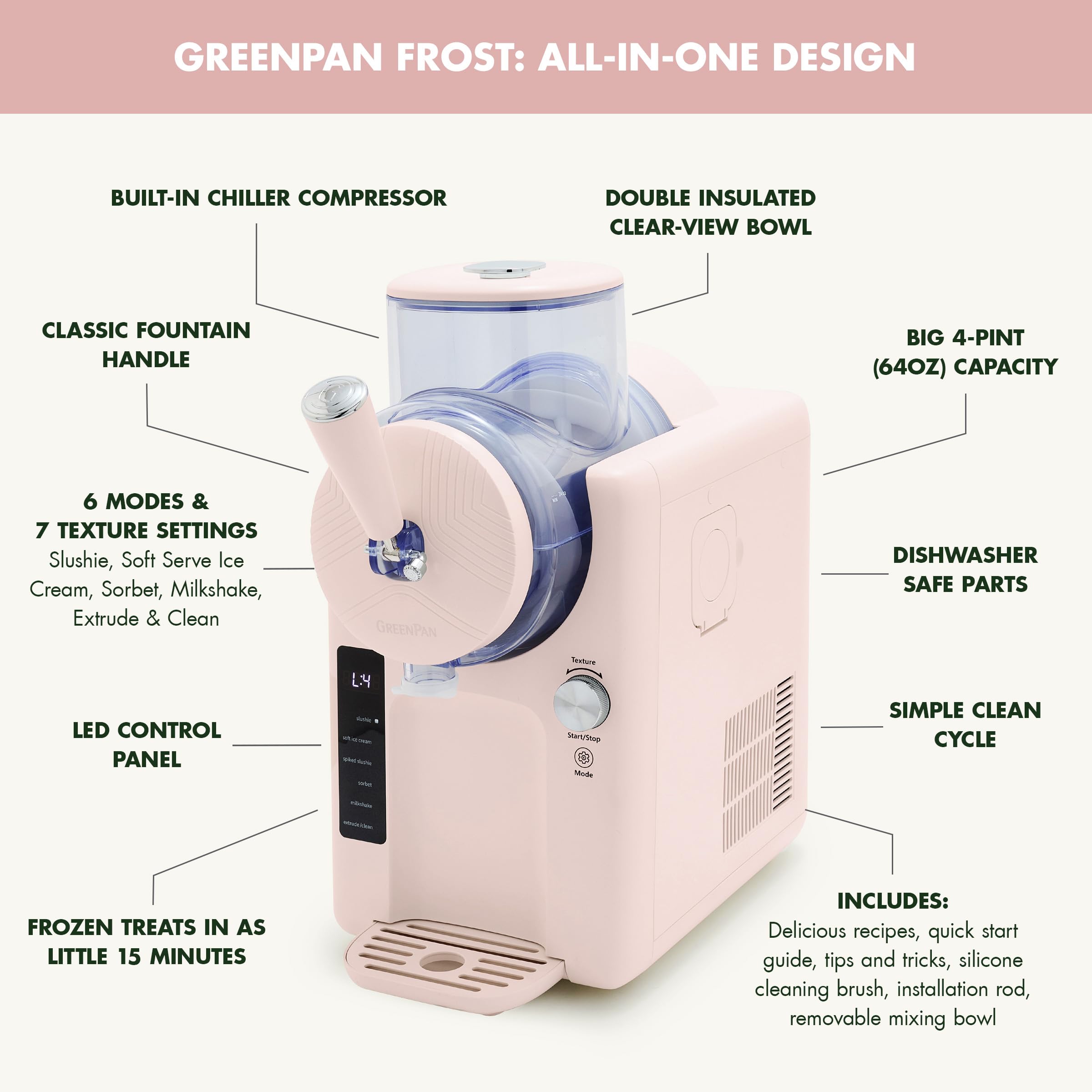 GreenPan Frost Ice Cream Maker & Slushie Machine