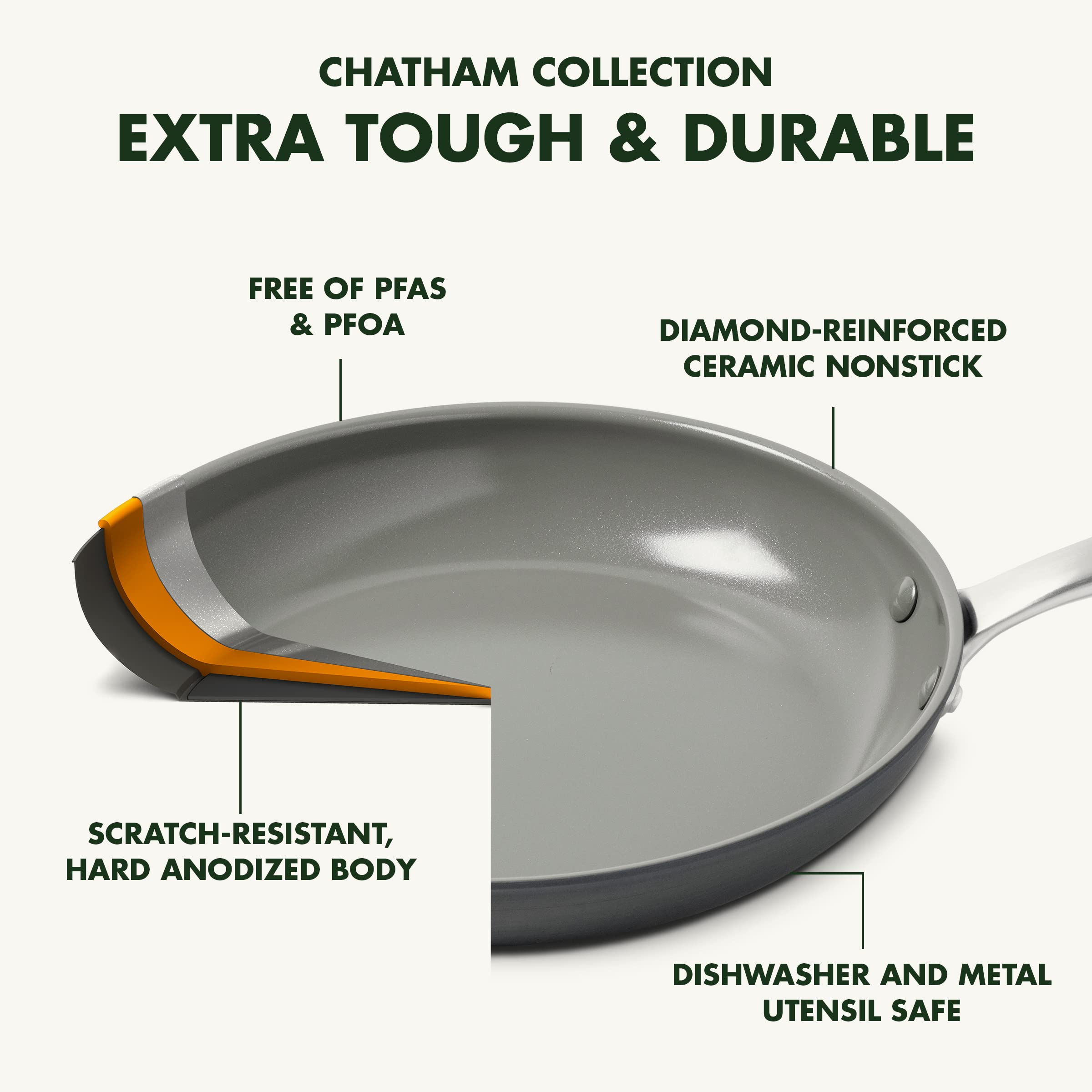 GreenPan Chatham 11" Griddle Pan, Hard Anodized, Diamond-Infused Nonstick, Gray, PFAS-Free