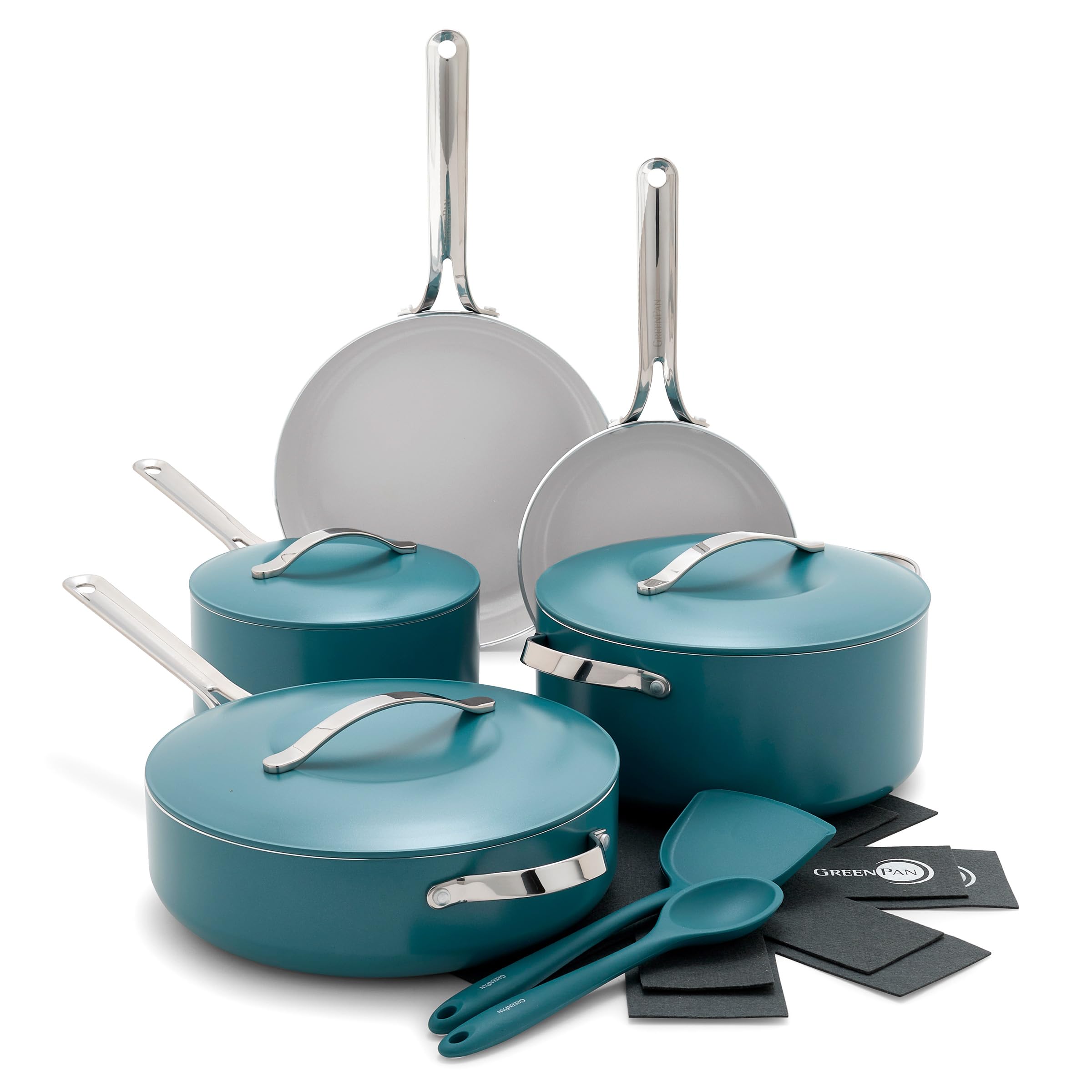 GreenPan Nova 10-Piece Cookware Set – PFAS-Free Ceramic Nonstick, Deep Teal