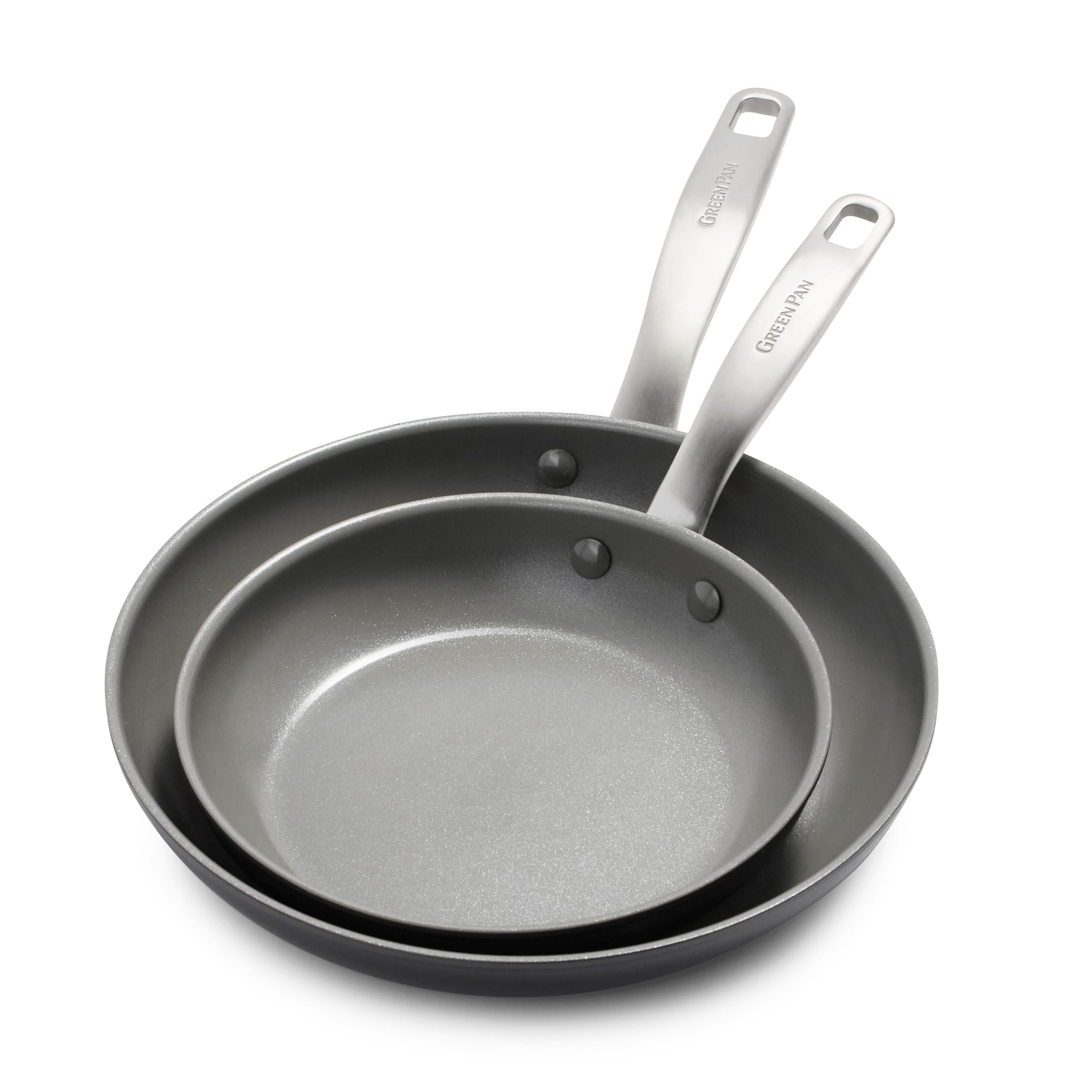GreenPan Chatham Hard Anodized Ceramic Nonstick 10" and 12" Frying Pan Set