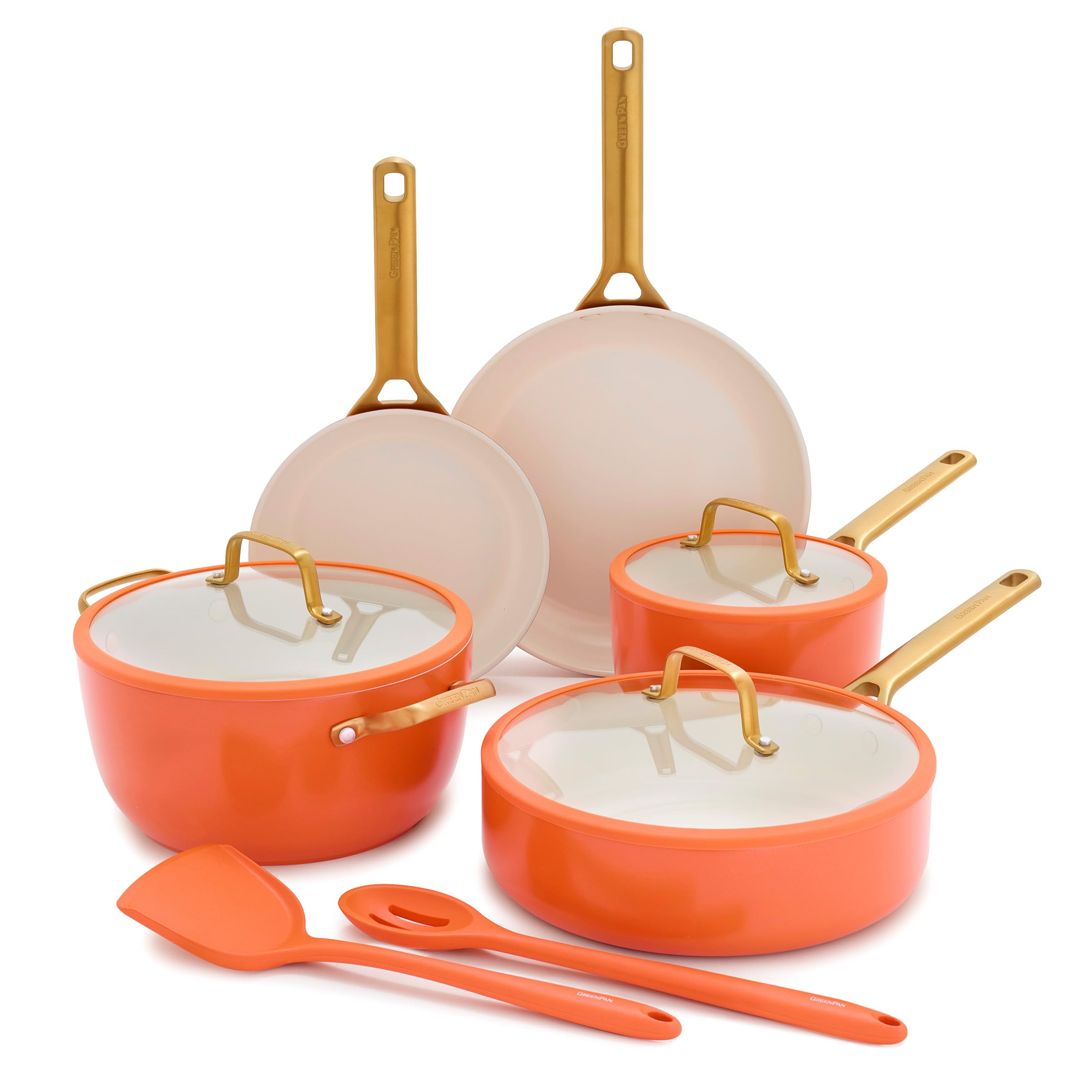 GreenPan Reserve Pro 10-Piece Hard Anodized Ceramic Nonstick Cookware Set, Harvest Orange