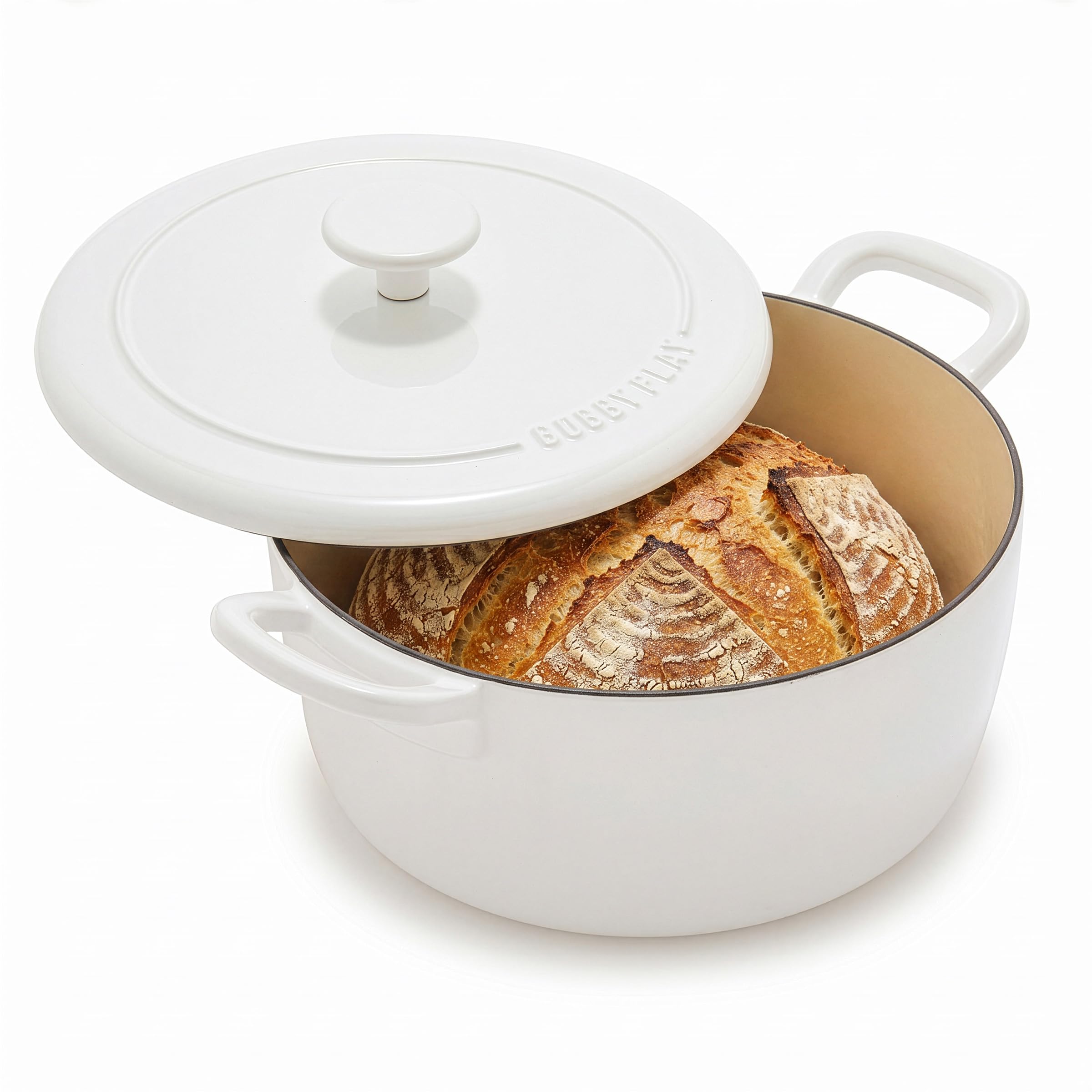 GreenPan x Bobby Flay 5.5QT Enameled Cast Iron Dutch Oven with Self-Basting Lid — Ivory