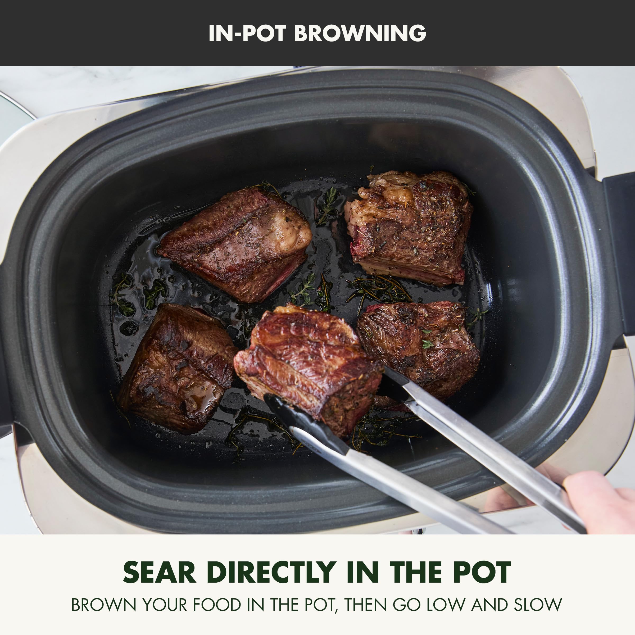 GreenPan Elite 14-in-1 Nonstick 6-Quart Electric Slow Cooker with Thermolon Volt Ceramic Nonstick, Black