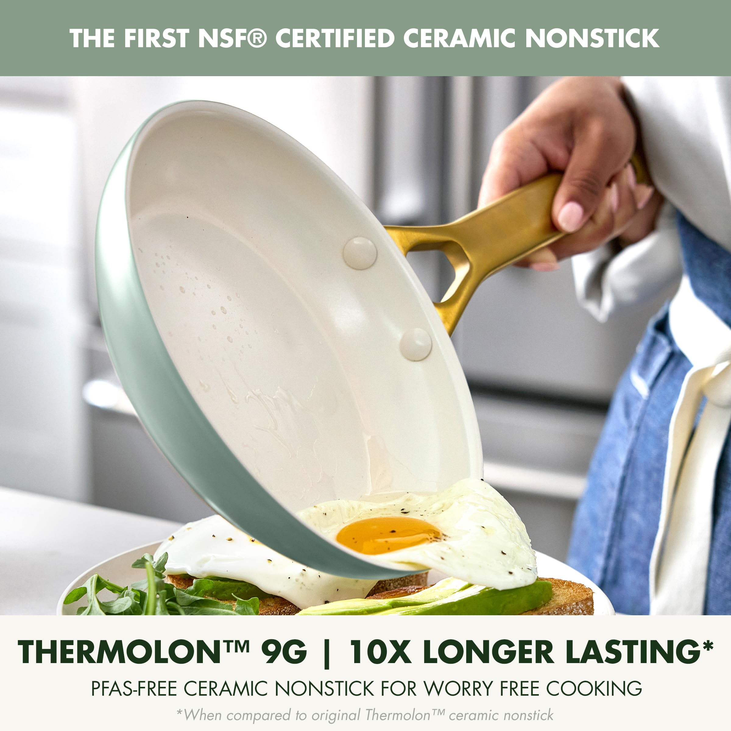 GreenPan Reserve Pro 8" Frying Pan — Moss Green, PFAS-Free Ceramic Nonstick, Hard Anodized, Oven & Dishwasher Safe