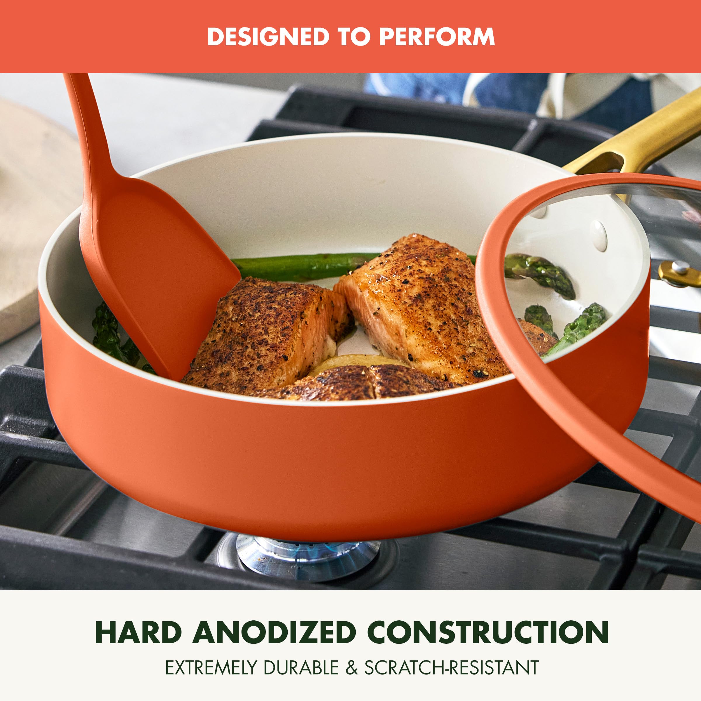GreenPan Reserve Pro 10-Piece Hard Anodized Ceramic Nonstick Cookware Set, Harvest Orange