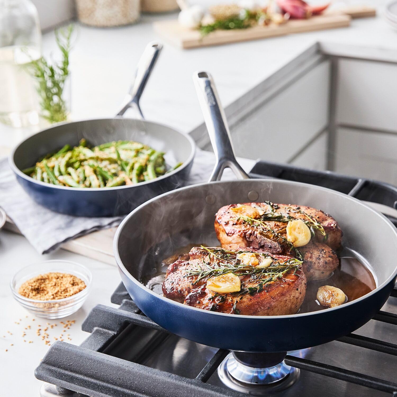 GreenPan GP5 Hard Anodized 2-Piece Ceramic Nonstick Fry Pan Set (9.5" & 11") — Blue