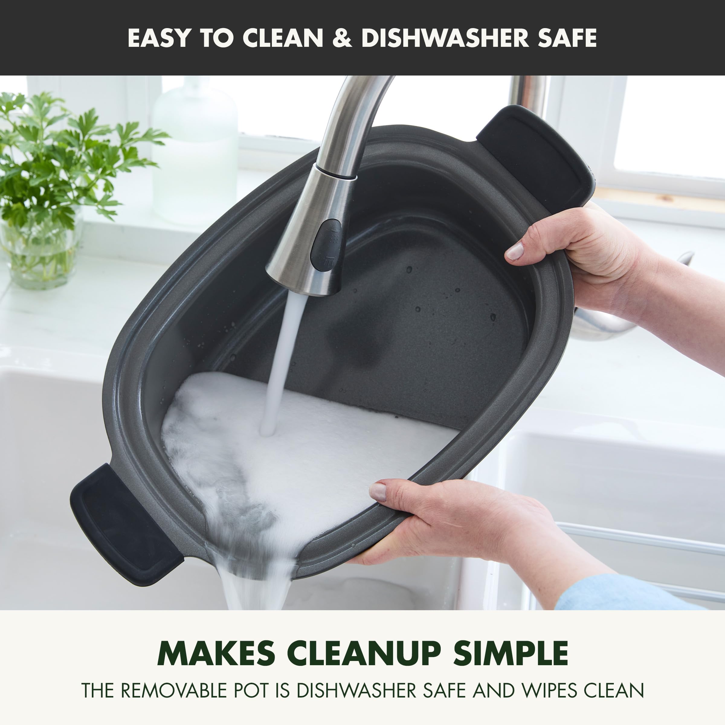 GreenPan Elite 14-in-1 Nonstick 6-Quart Electric Slow Cooker with Thermolon Volt Ceramic Nonstick, Black