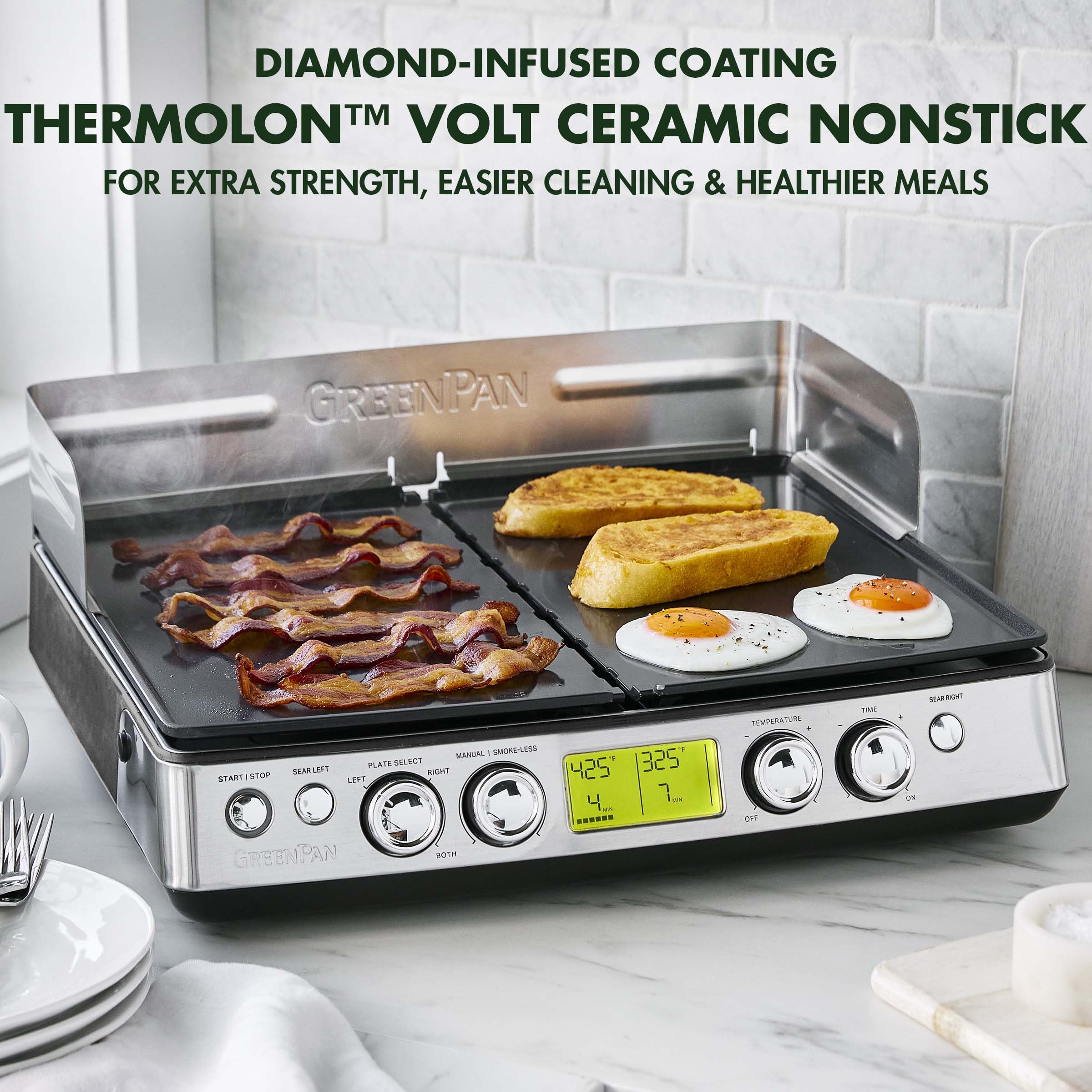 GreenPan Elite XL Smokeless Grill and Griddle with Ceramic Nonstick Plates