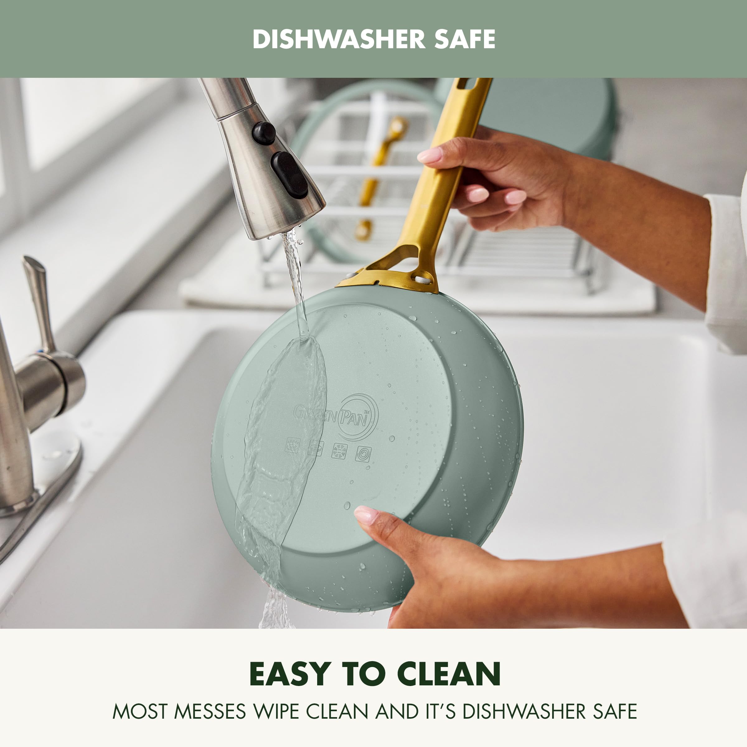 GreenPan Reserve Pro 8" Frying Pan — Moss Green, PFAS-Free Ceramic Nonstick, Hard Anodized, Oven & Dishwasher Safe