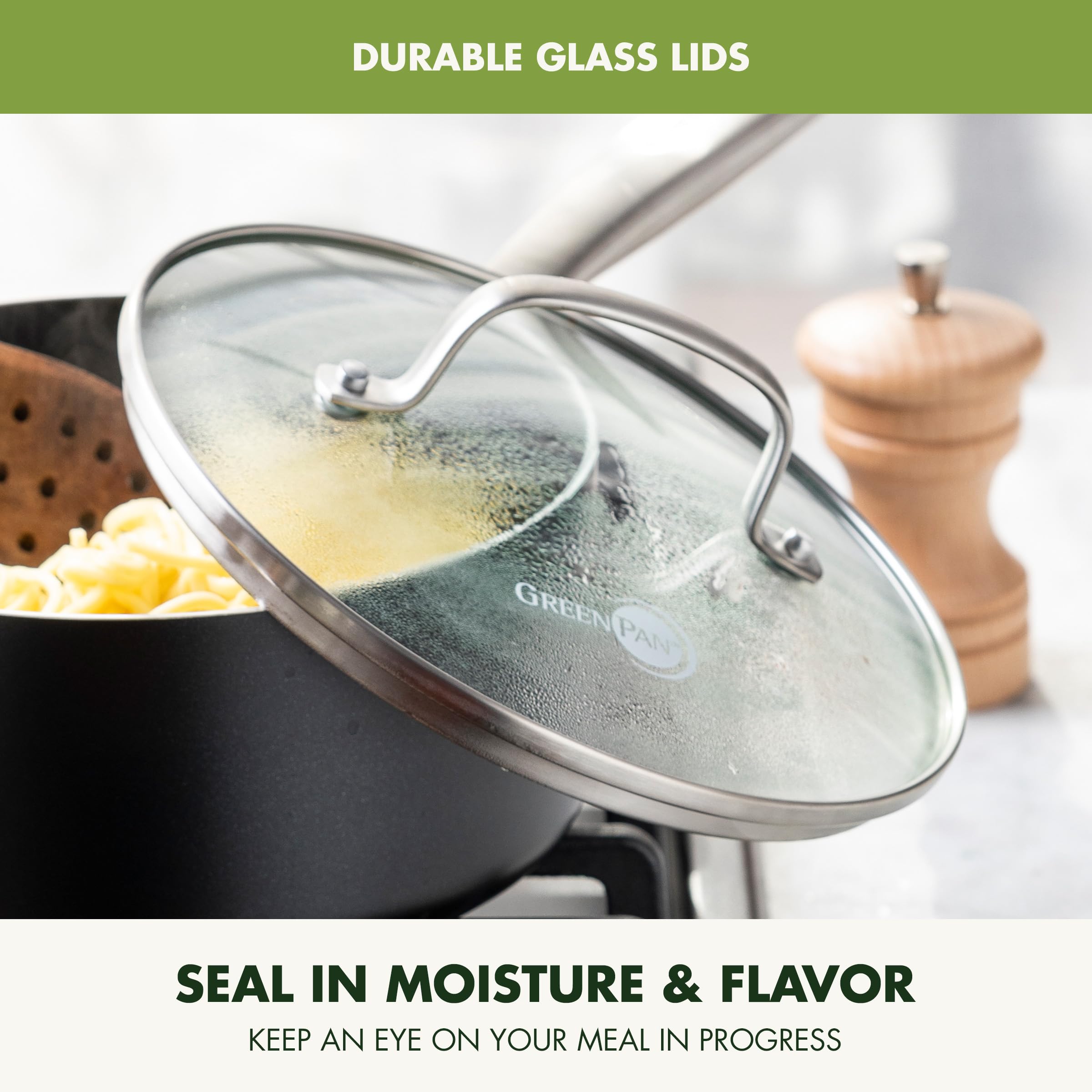 GreenPan Prime Chatham 1QT & 2QT Saucepan Set – Hard Anodized, Diamond-Infused Ceramic Nonstick, PFAS-Free