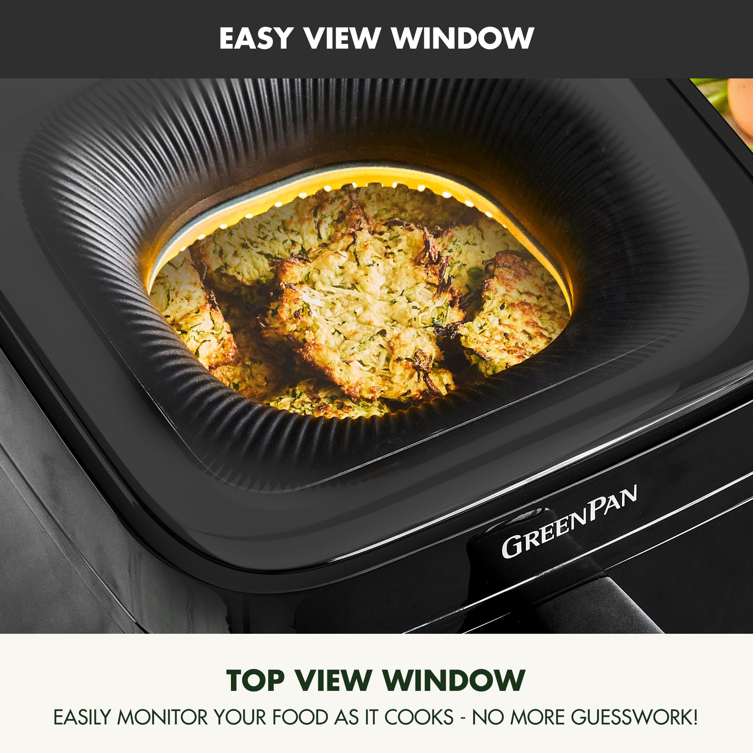 GreenPan Cyclone 7 QT 12-in-1 Air Fryer with XL Window, Halogen Heating, Digital Touch Screen