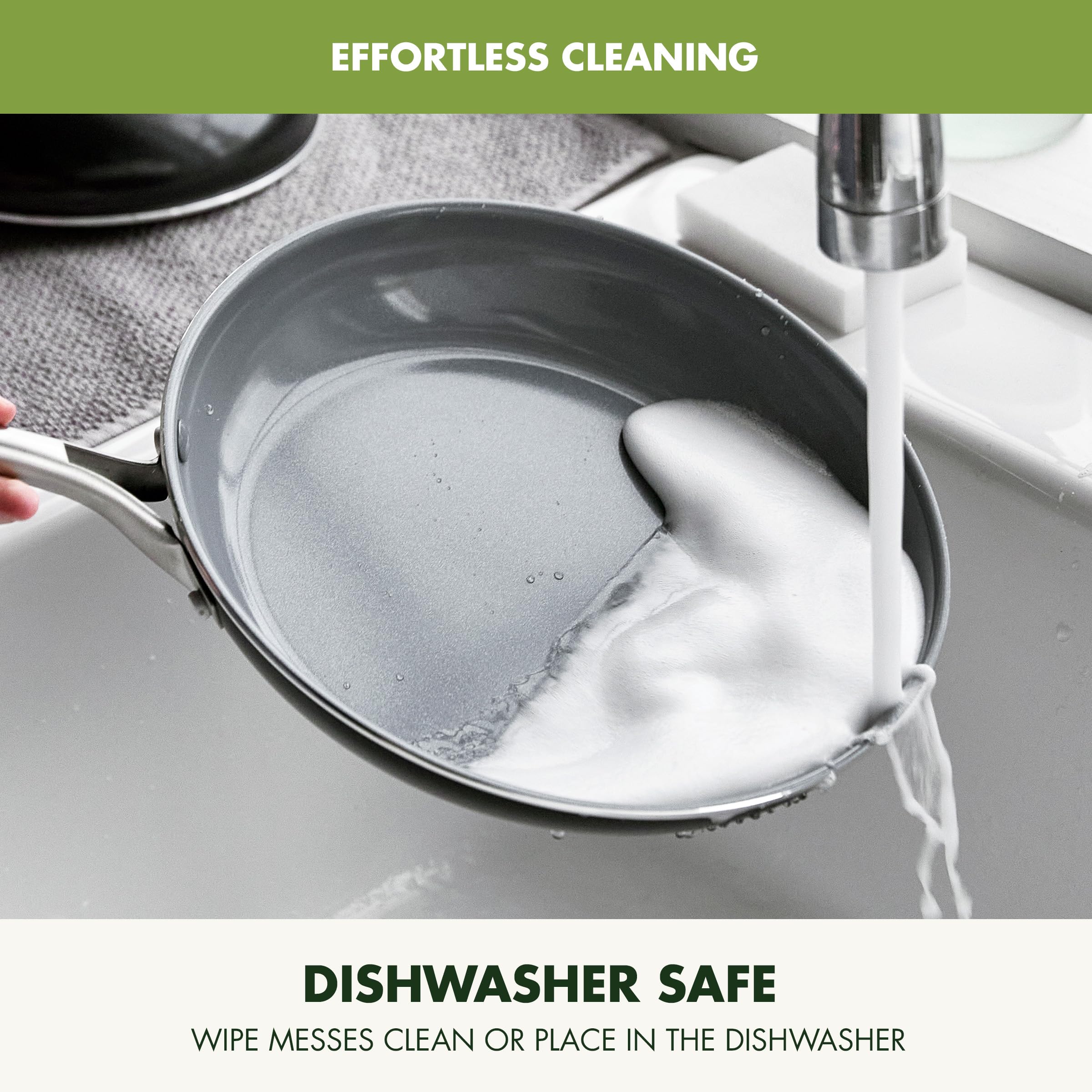 GreenPan Swift Ceramic Nonstick 8" & 10" Frying Pan Set – PFAS-Free, Stainless Steel Handles, Oven Safe to 600°F