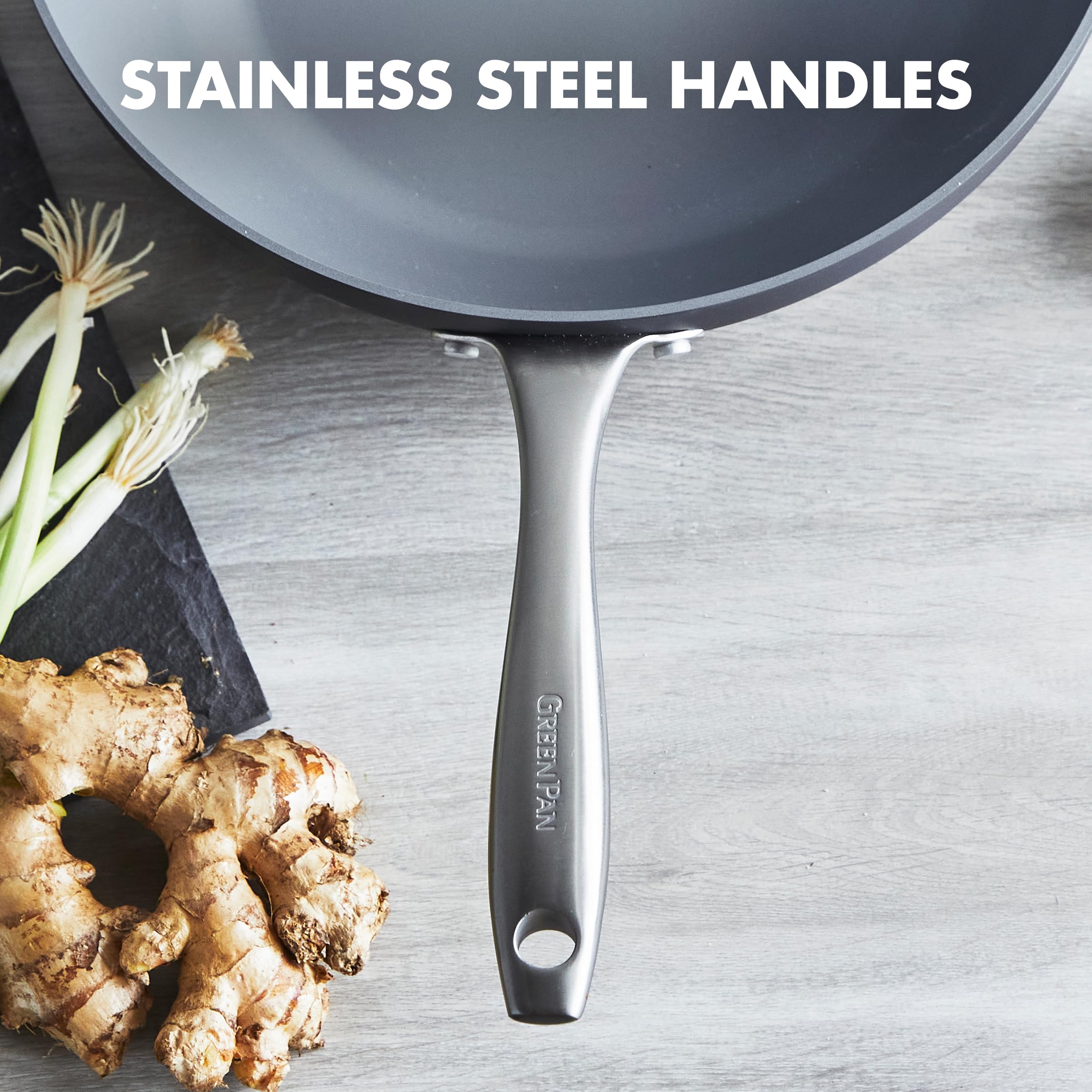GreenPan Lima 12.5-Inch Hard Anodized Wok Pan with Helper Handle - Ceramic Nonstick