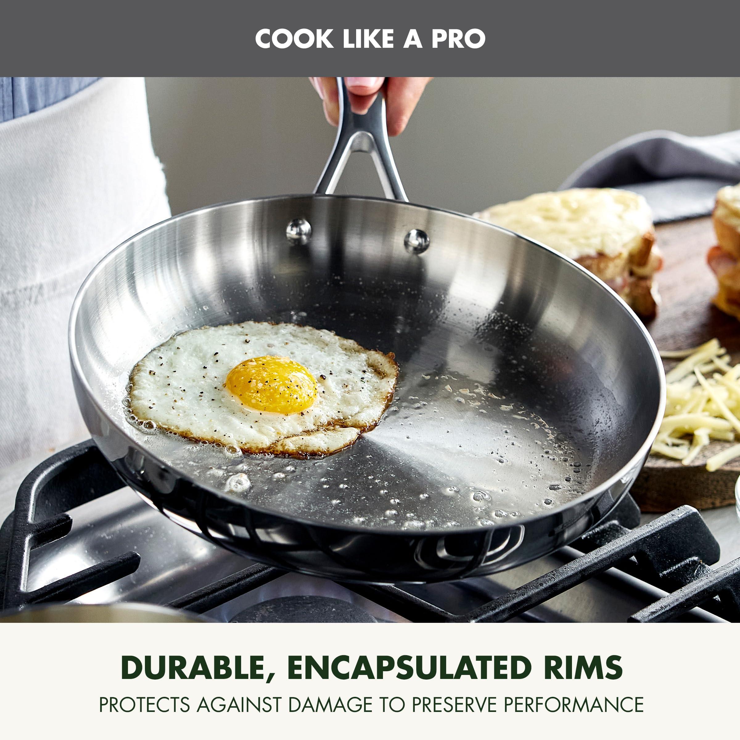 GreenPan Valencia Pro Tri-Ply Stainless Steel 10-Piece Cookware Set