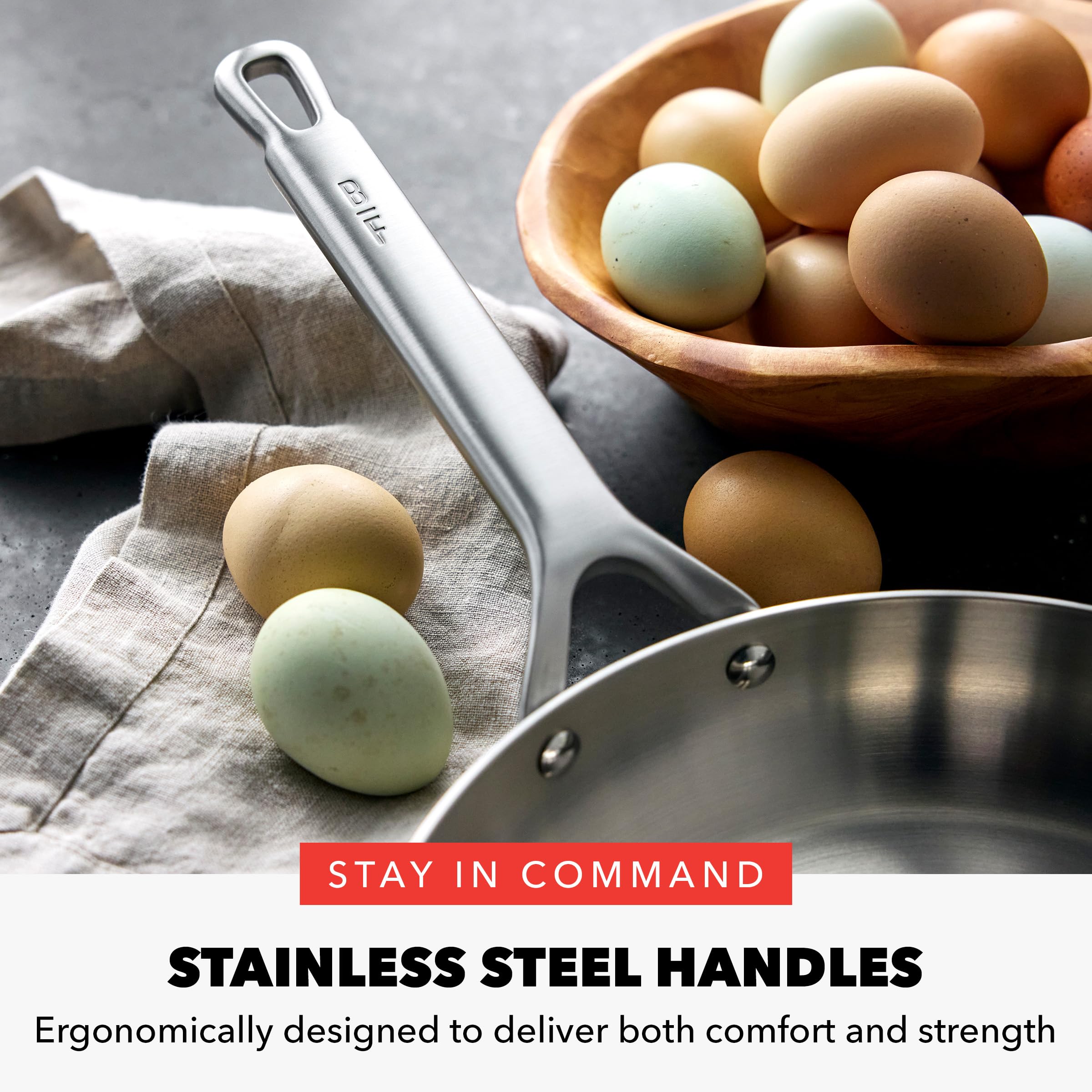 GreenPan x Bobby Flay 10-Piece Stainless Steel Cookware Set, Tri-Ply Multiclad, Induction