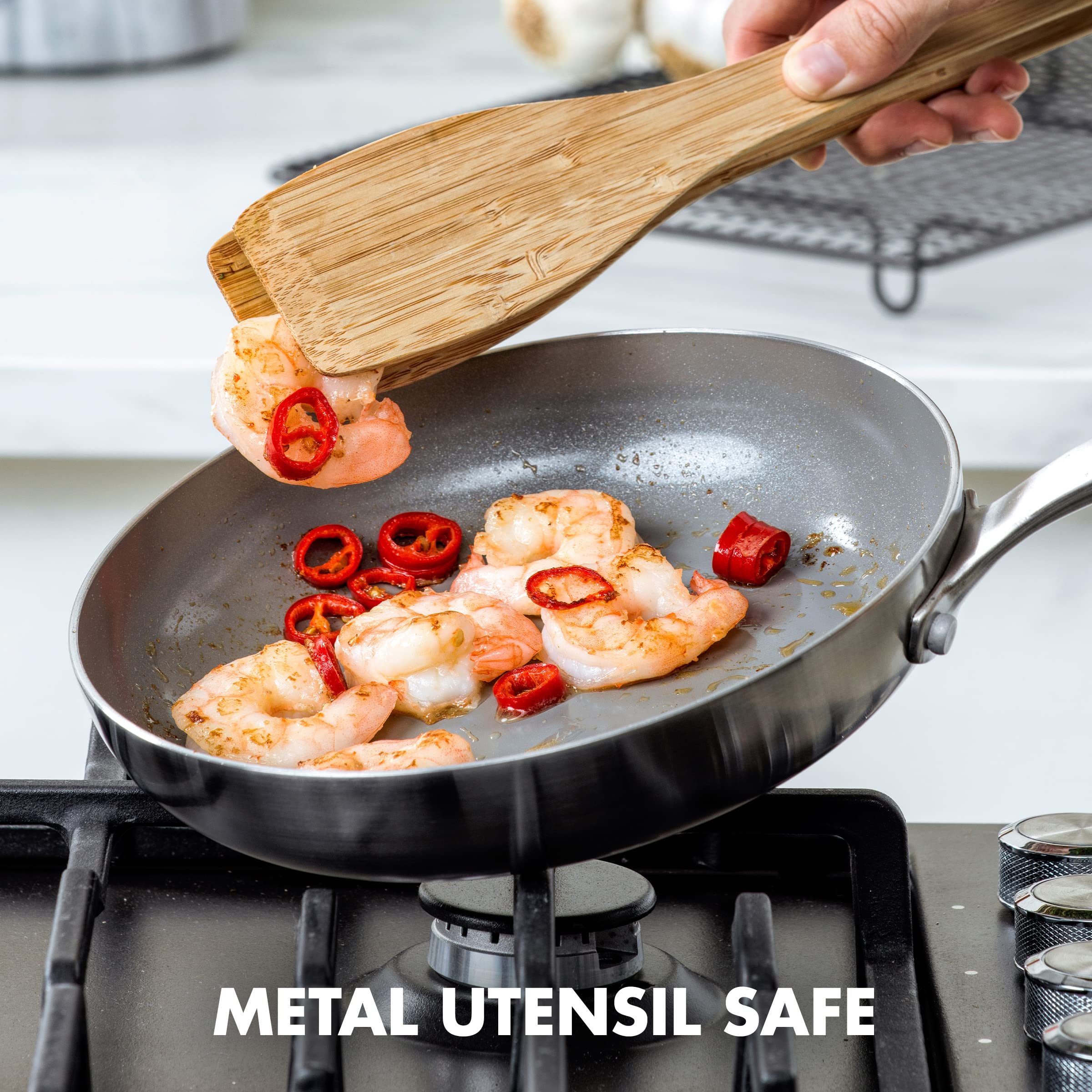 GreenPan Chatham 8" Stainless Steel Frying Pan — PFAS-Free Ceramic Nonstick, Induction Ready, Dishwasher Safe