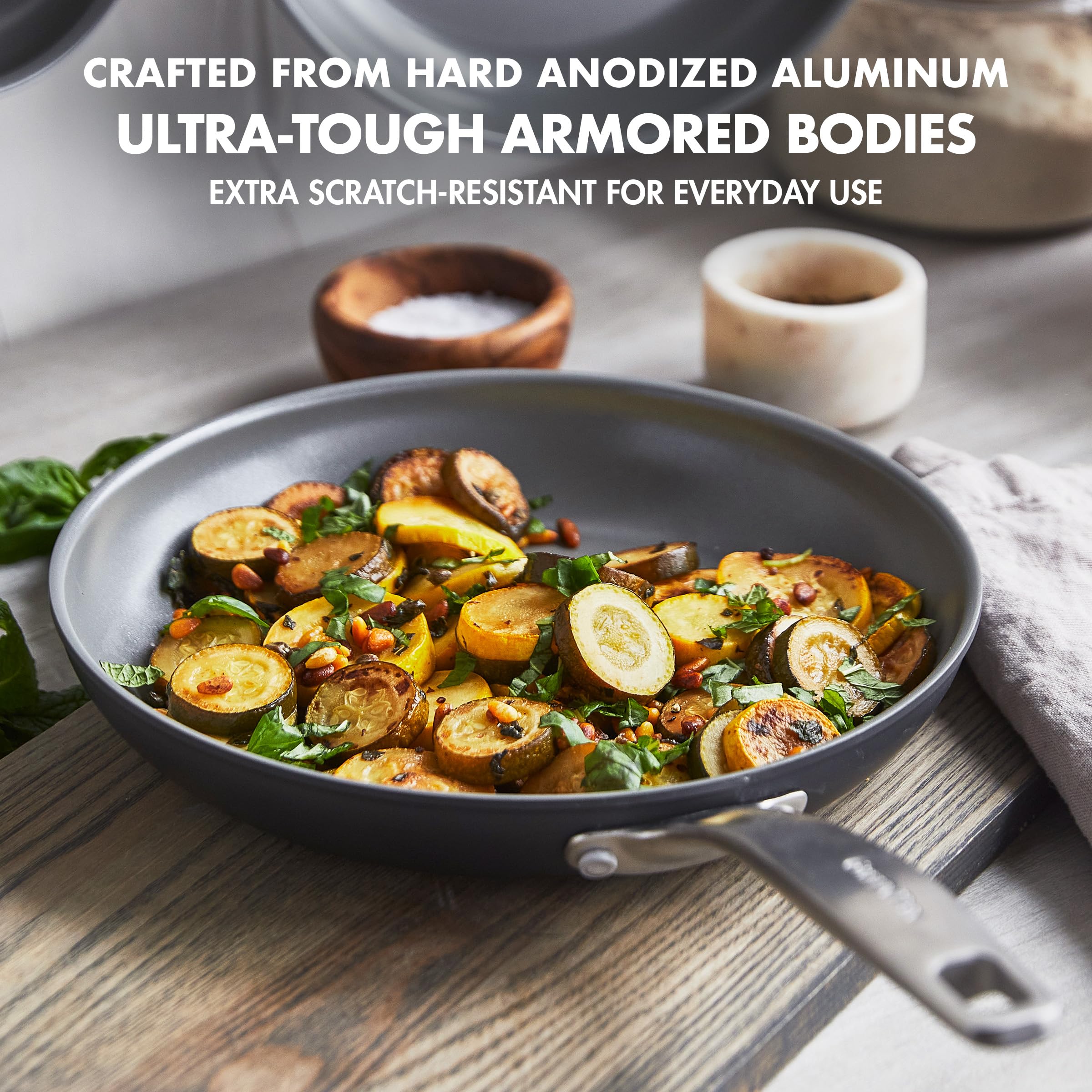 GreenPan Chatham Hard Anodized Ceramic Nonstick 8" and 10" Frying Pan Set