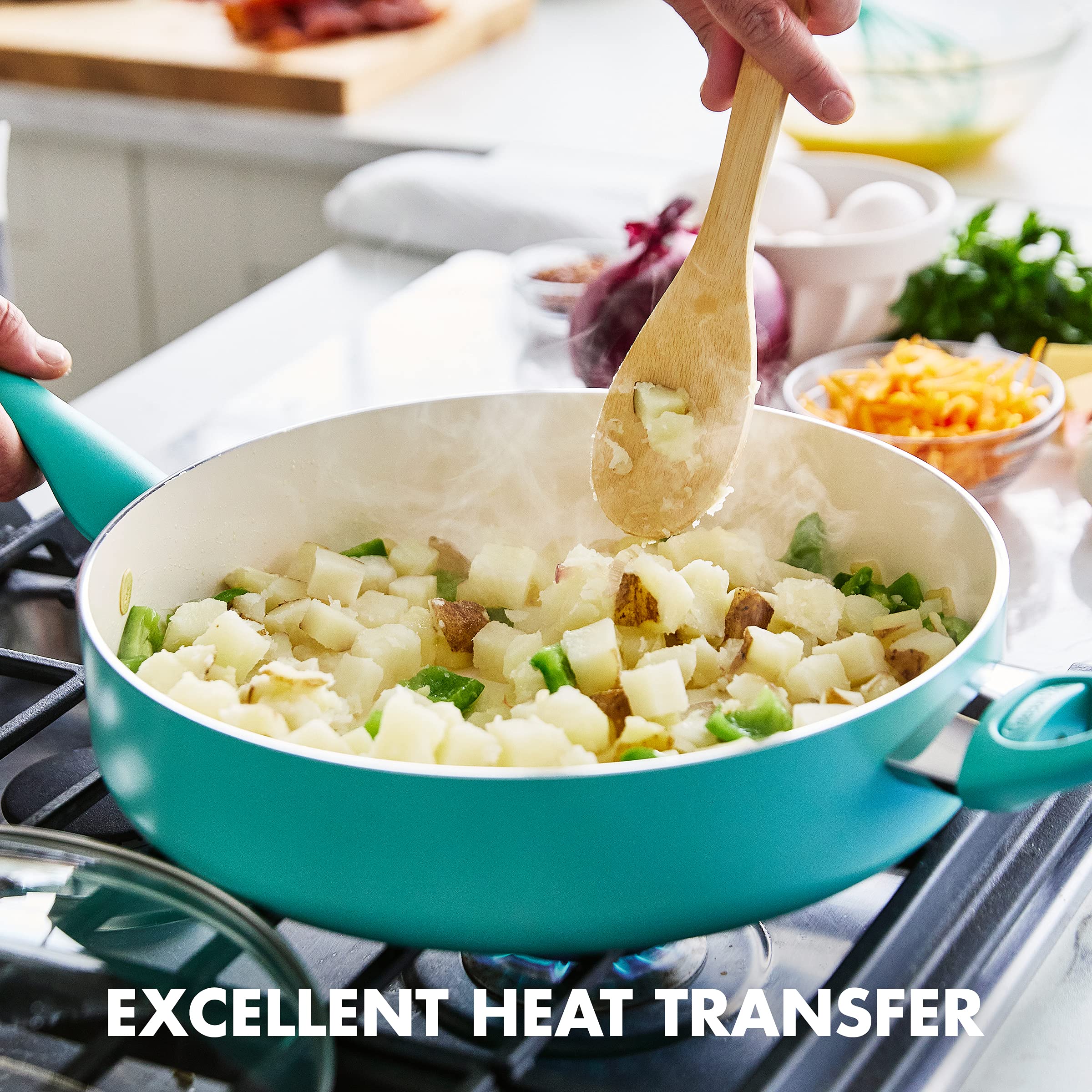 GreenPan Rio Healthy Ceramic Nonstick 5QT Sauté Pan with Lid