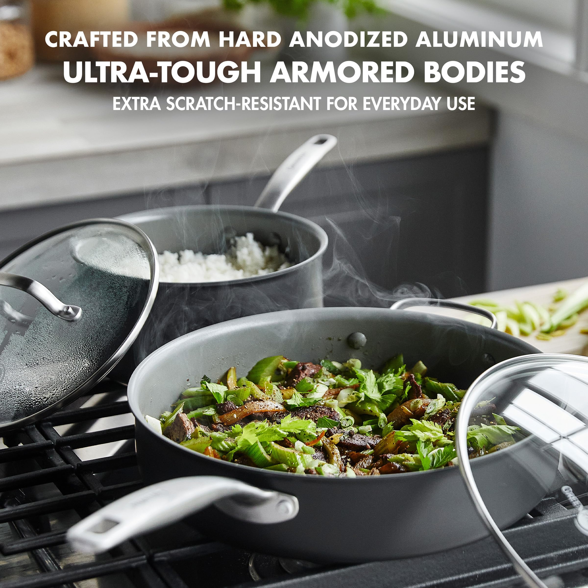 GreenPan Chatham Hard Anodized Healthy Ceramic Nonstick 10-Piece Cookware Set