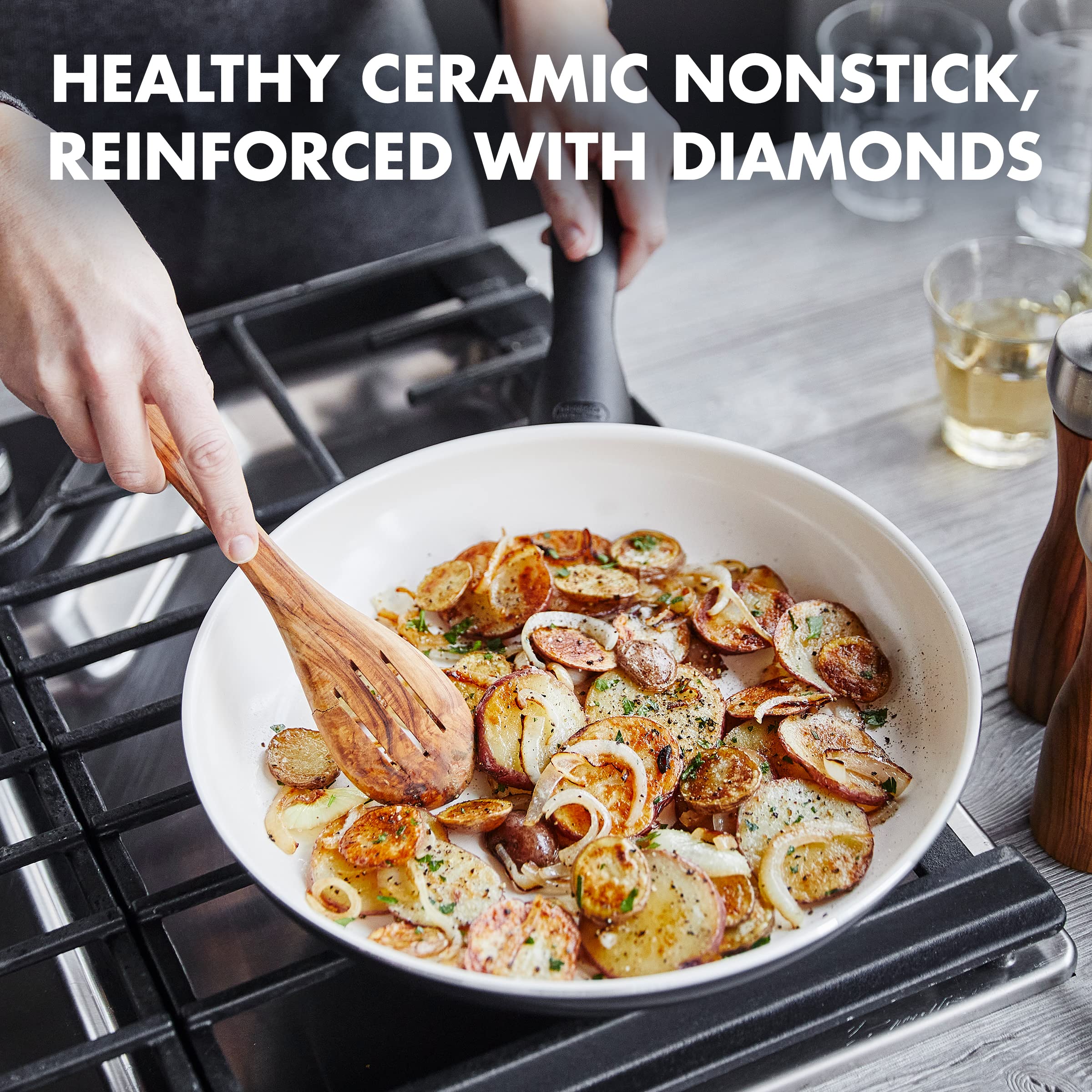 GreenPan Rio Healthy Ceramic Nonstick 12" Frying Pan — PFAS-Free, Dishwasher Safe, Diamond-Reinforced