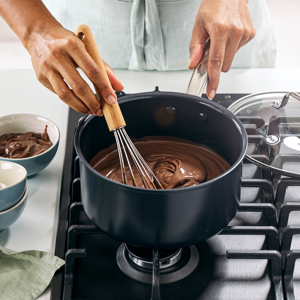GreenPan Chatham Black Ceramic Nonstick 5-Piece Cookware Set