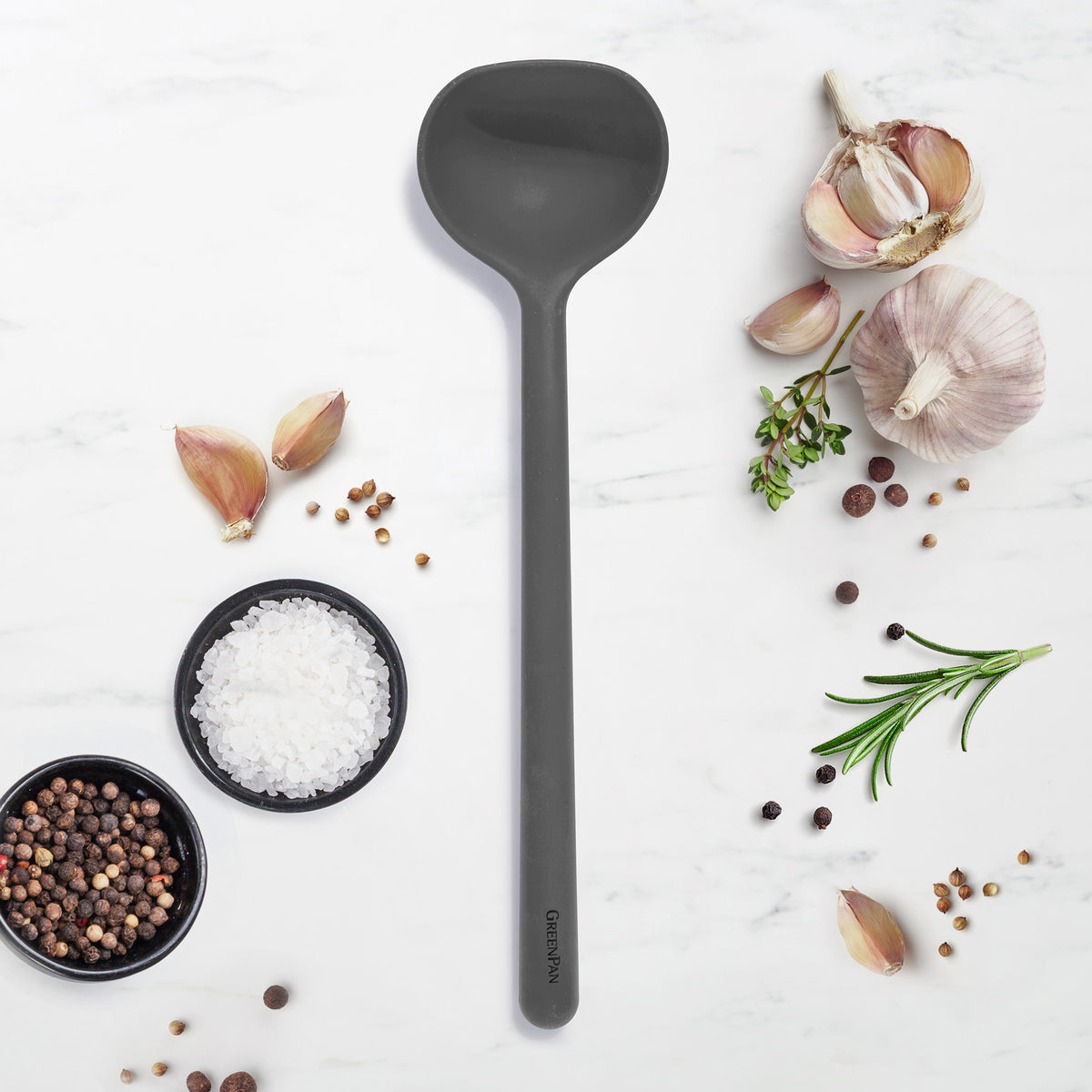 GreenPan Platinum Silicone Ladle | Gray