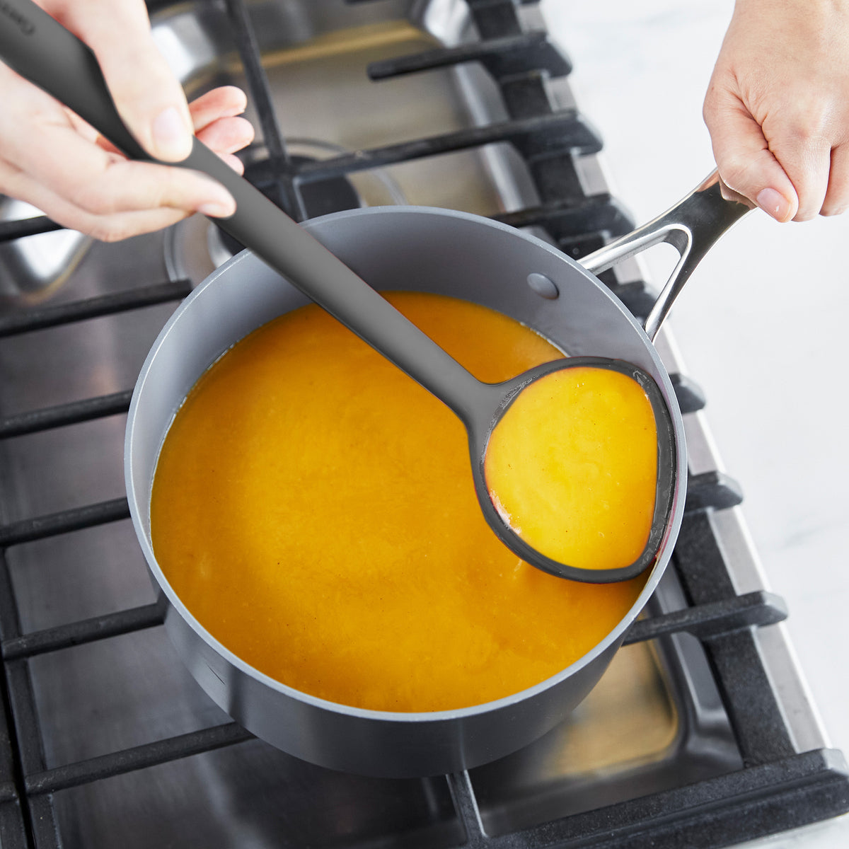 GreenPan Platinum Silicone Ladle | Gray