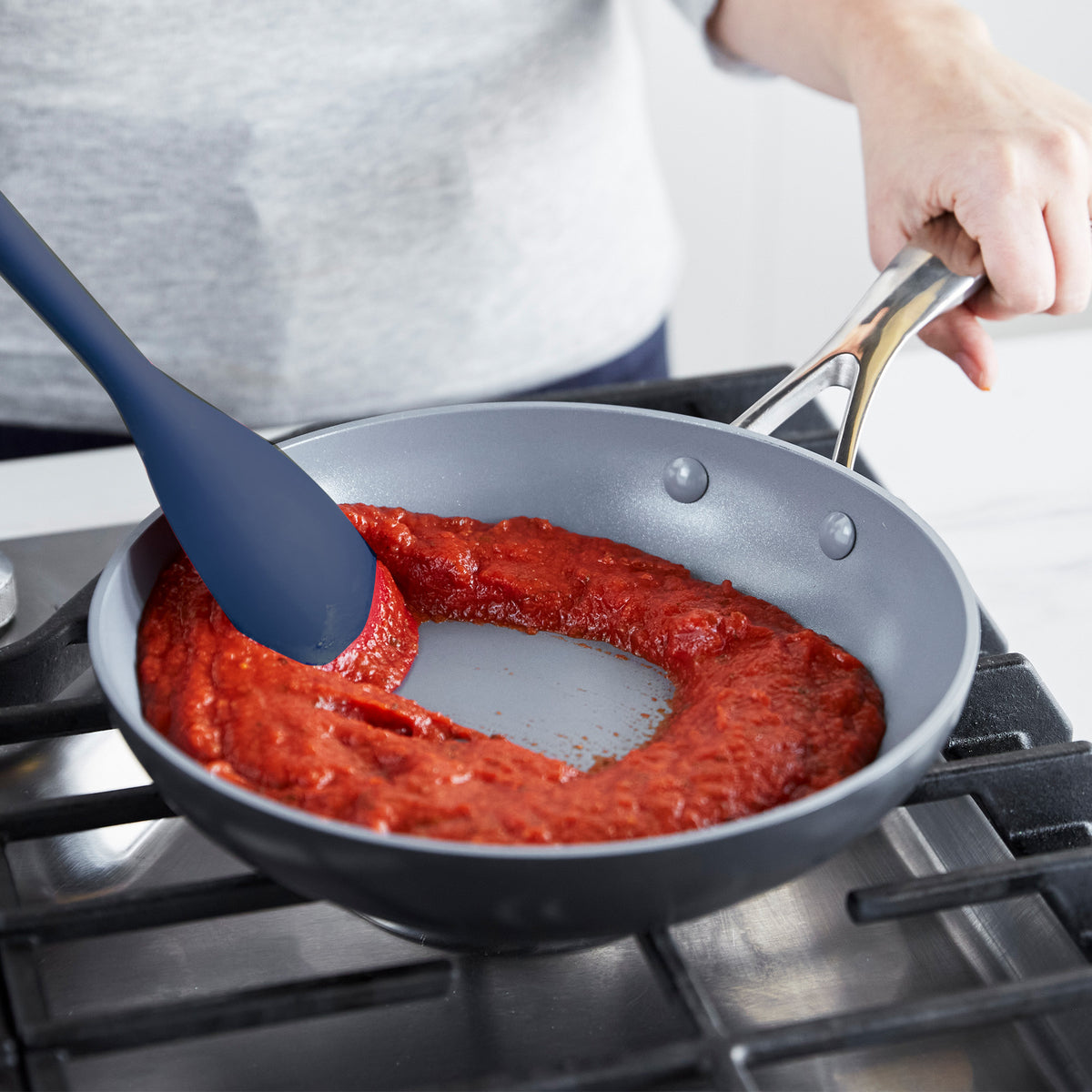 Platinum Silicone Sauté Spoon – Navy