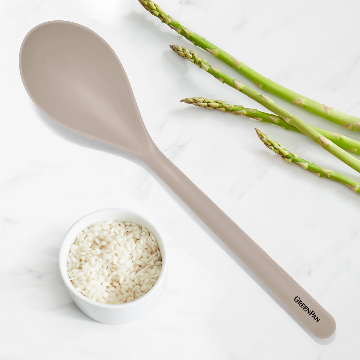 Platinum Silicone Solid Spoon — Taupe