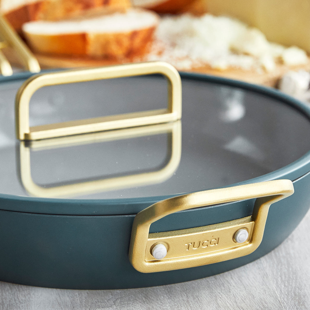 GreenPan Stanley Tucci™ Ceramic Nonstick 4-Piece Frypan Set | Venetian Teal