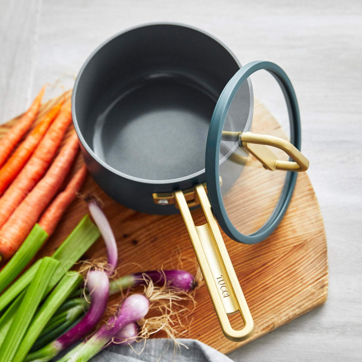 GreenPan Stanley Tucci™ Ceramic Nonstick 2-Quart Saucepan with Lid | Venetian Teal