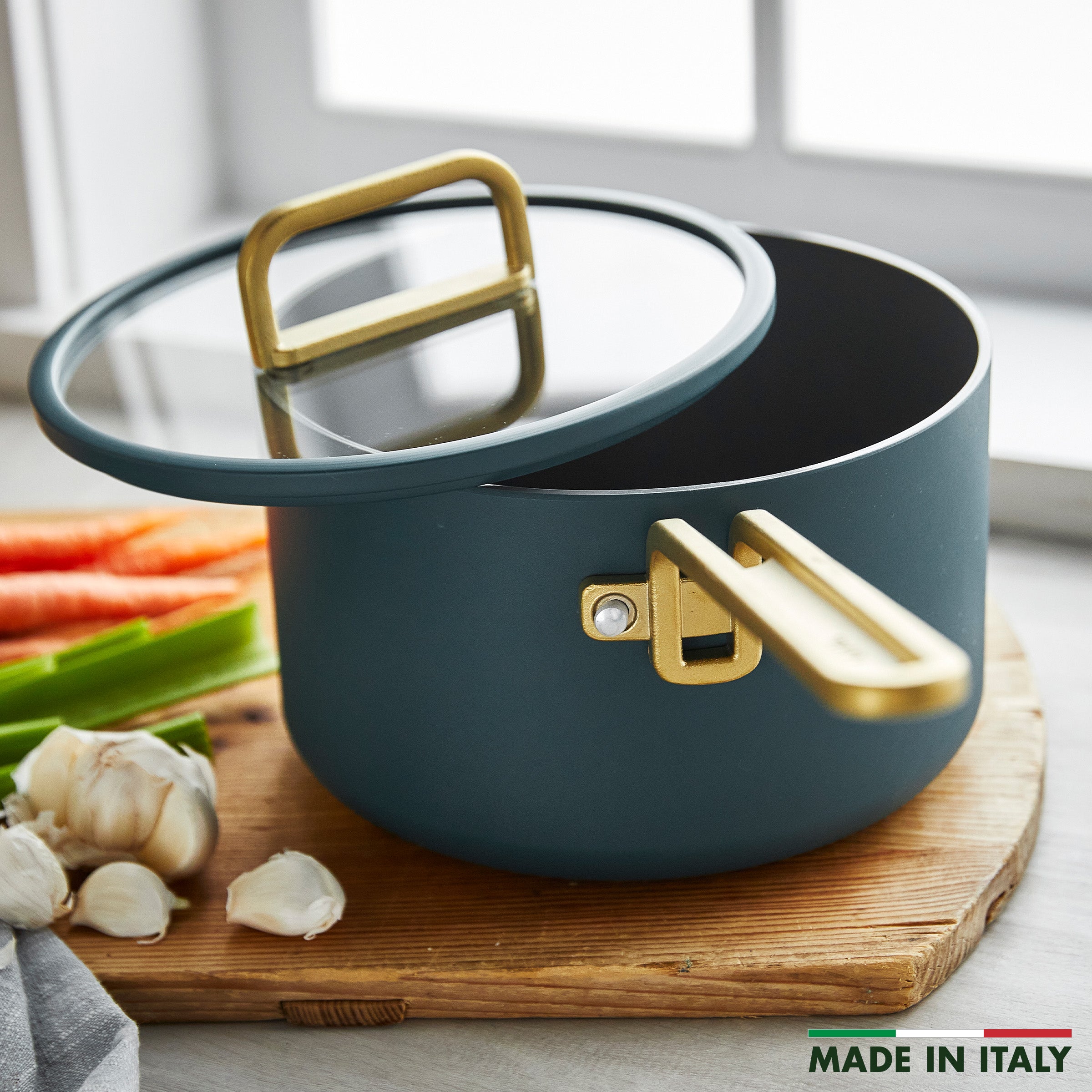 GreenPan Stanley Tucci™ Ceramic Nonstick 4-Piece Saucepan Set | Venetian Teal