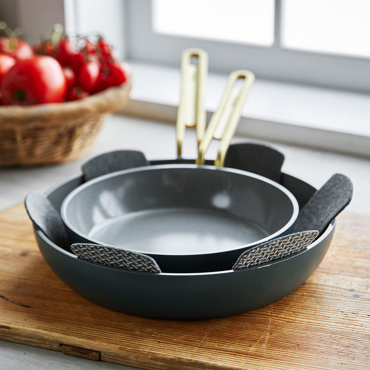 GreenPan Stanley Tucci™ Ceramic Nonstick 4-Piece Frypan Set | Venetian Teal