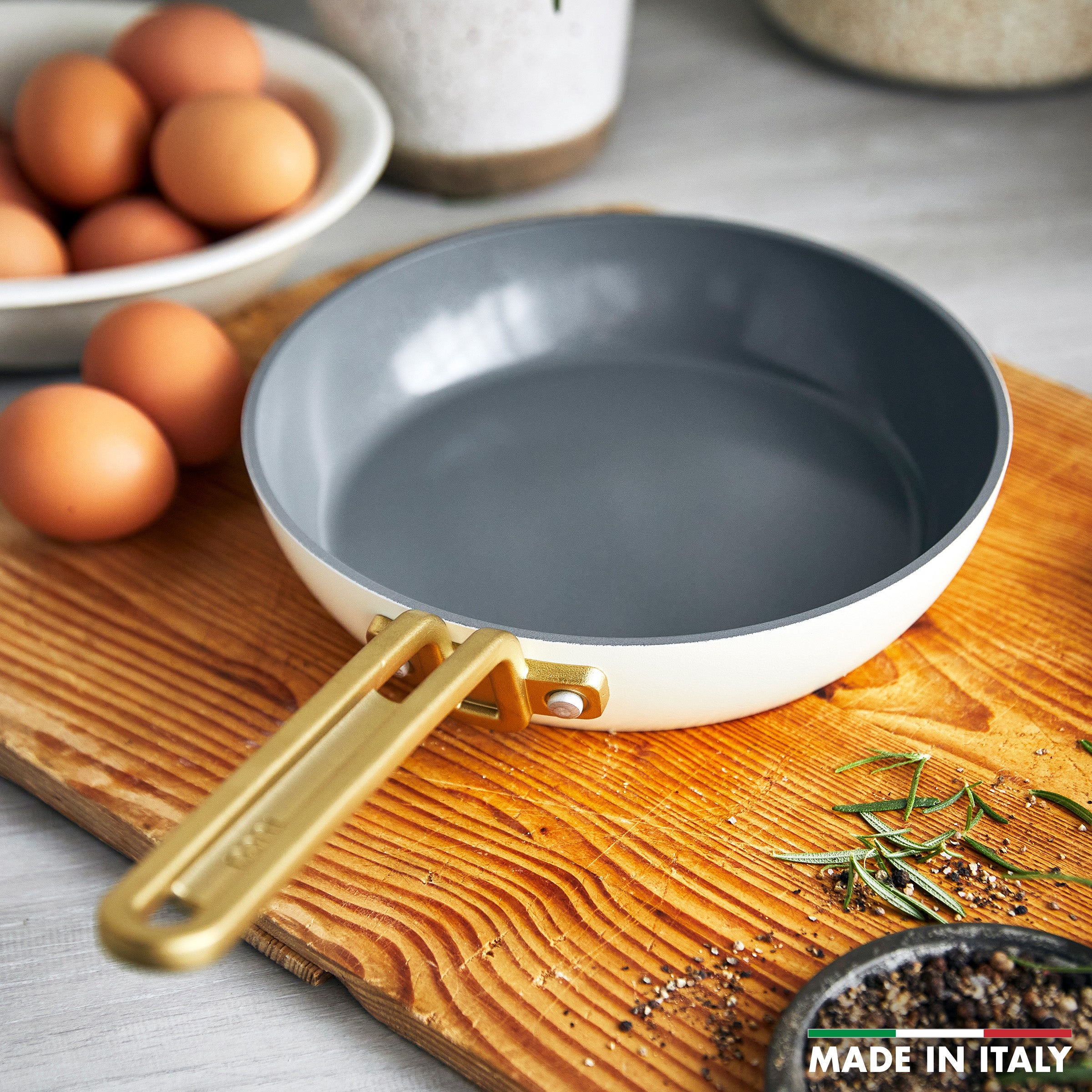 Stanley Tucci Ceramic Nonstick 8-Inch Fry Pan – Carrara White