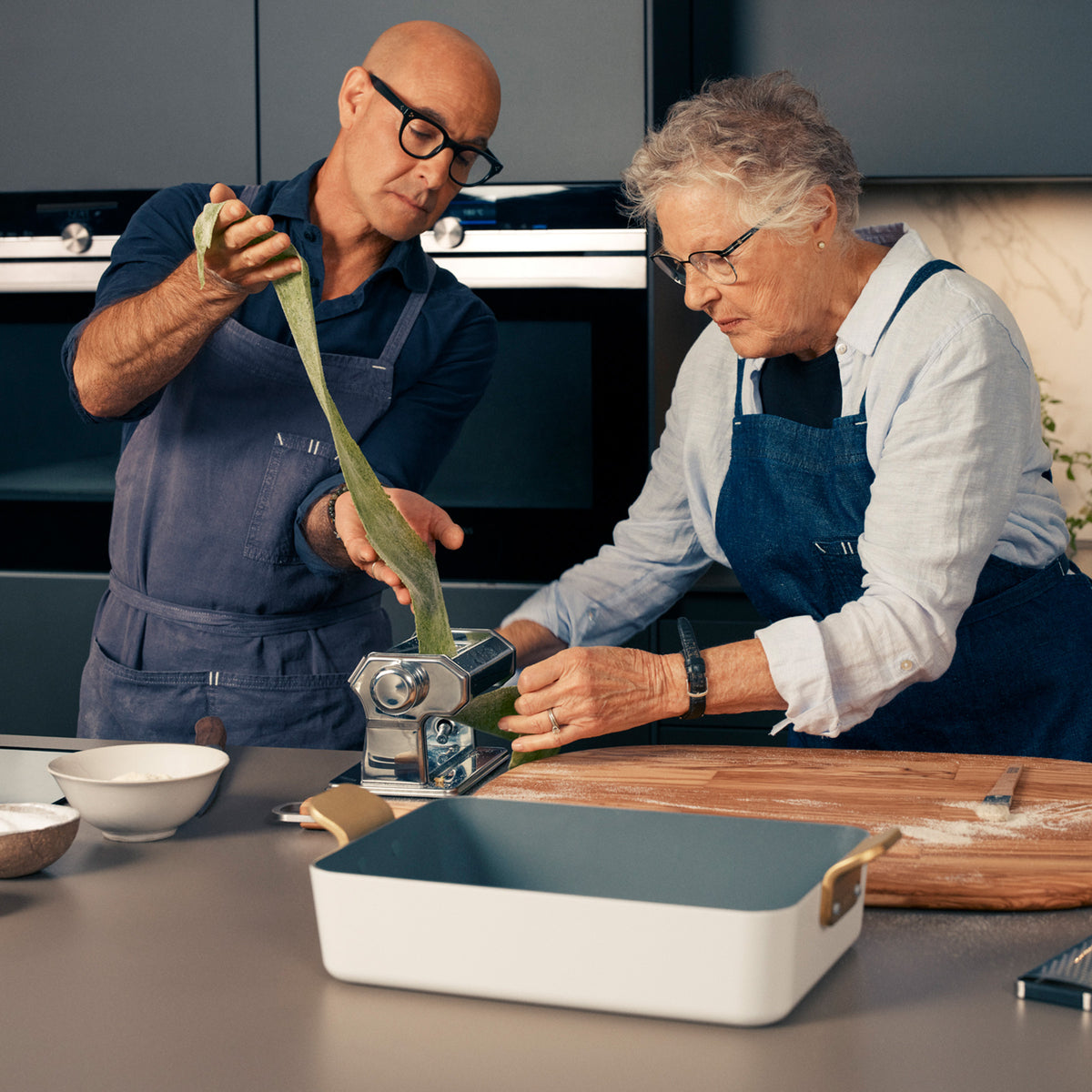 Stanley Tucci™ Ceramic Nonstick Lasagna Pan – Carrara White