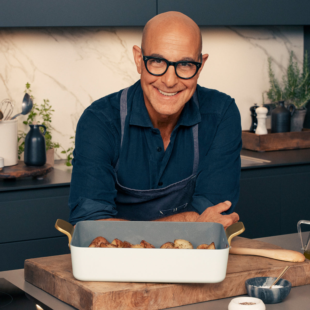 Stanley Tucci™ Ceramic Nonstick Lasagna Pan – Carrara White