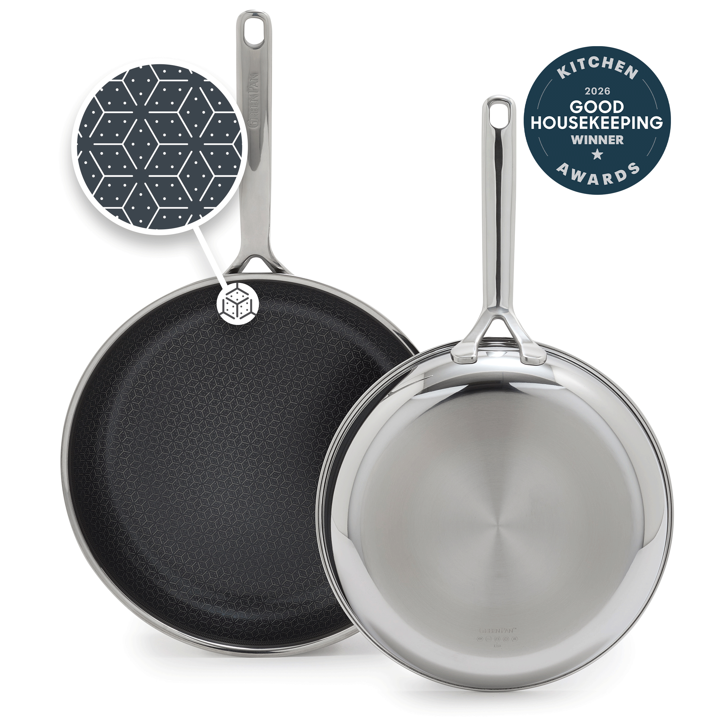GreenPan Spectra Thermobond Hybrid Ceramic Nonstick 10" and 12" Frypan Set