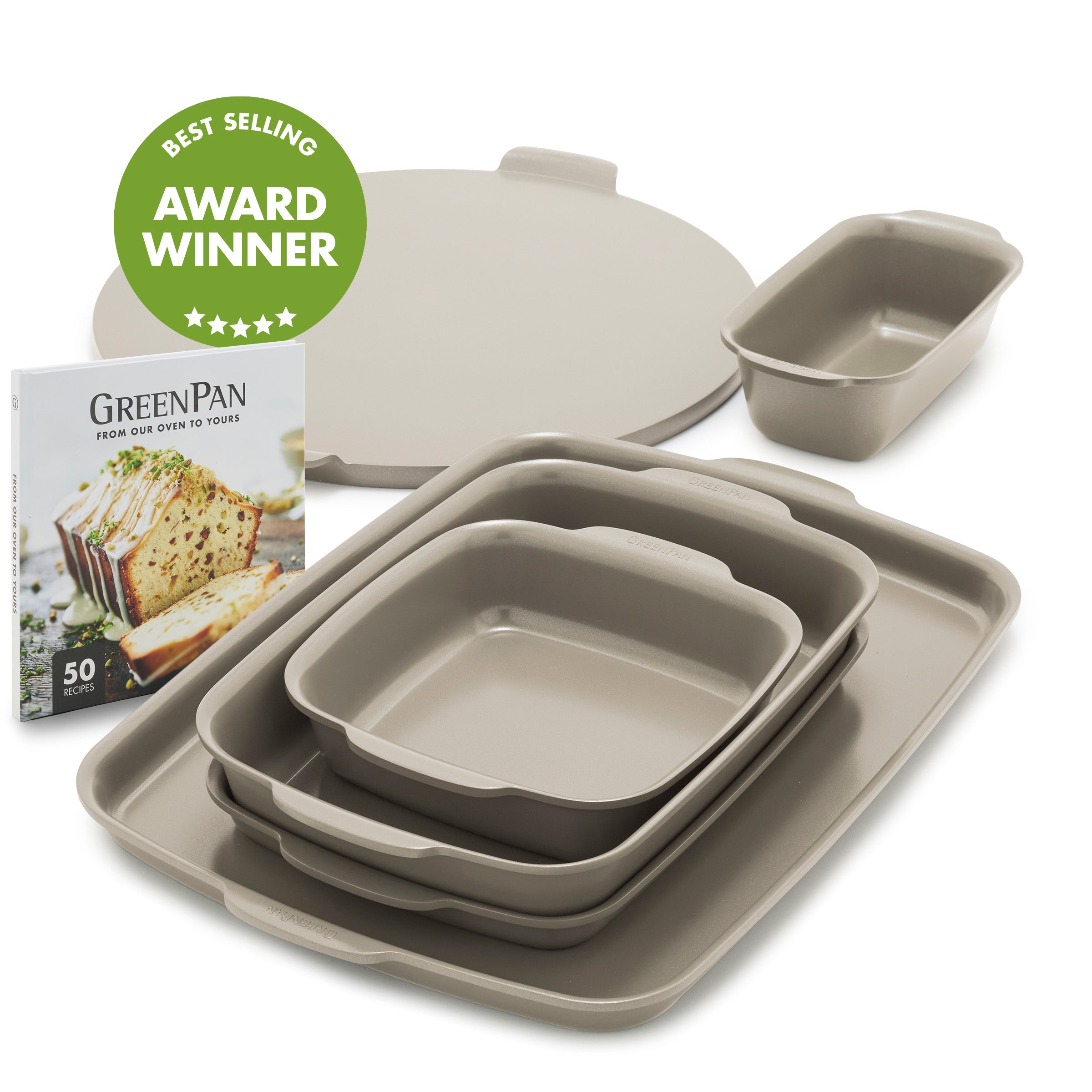 GreenPan Premiere Ovenware Ceramic Nonstick 6-Piece Set | Taupe