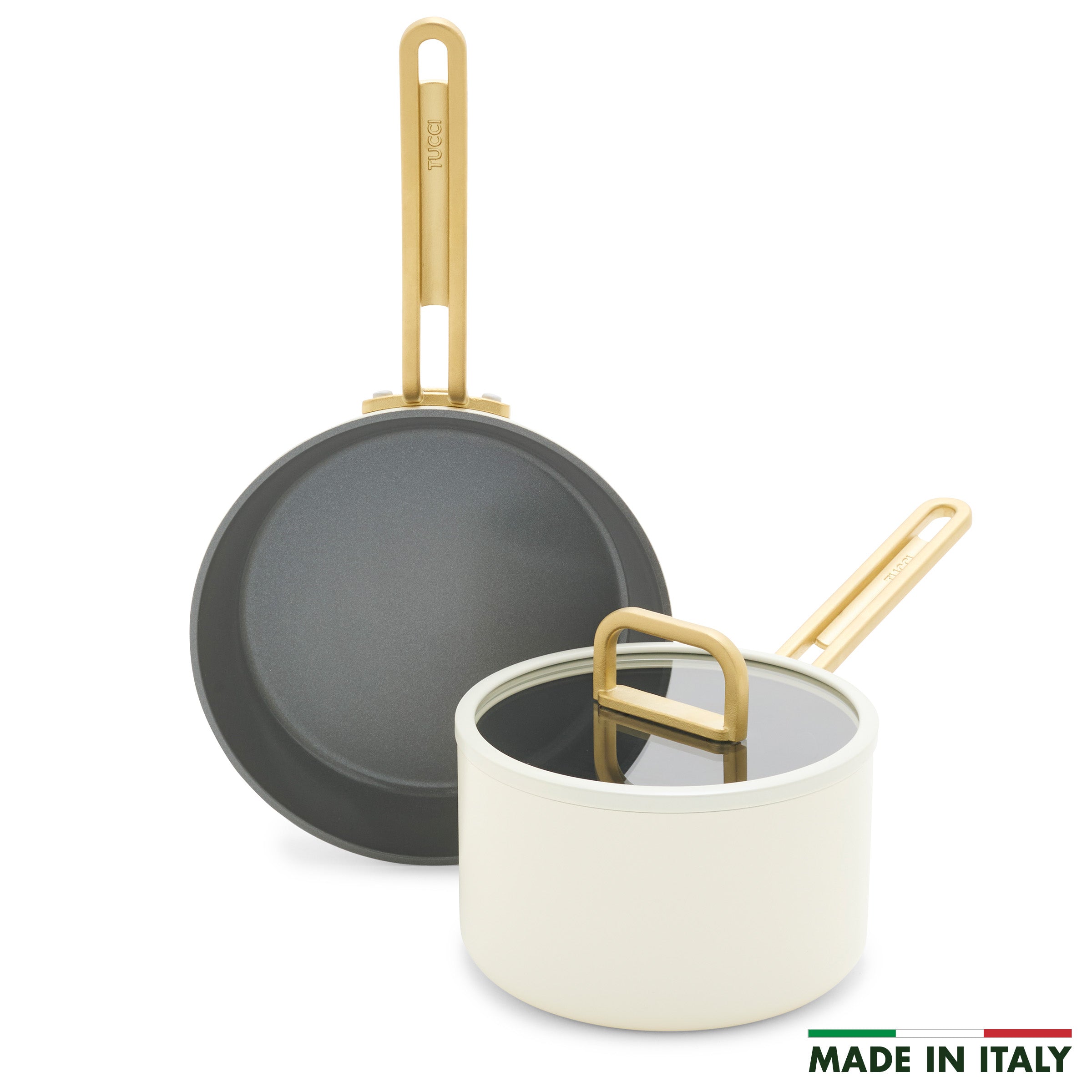 GreenPan Stanley Tucci™ Ceramic Nonstick 3-Piece Mini Set – Carrara White