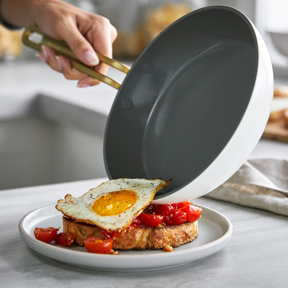 GreenPan Stanley Tucci™ Ceramic Nonstick 3-Piece Mini Set – Carrara White