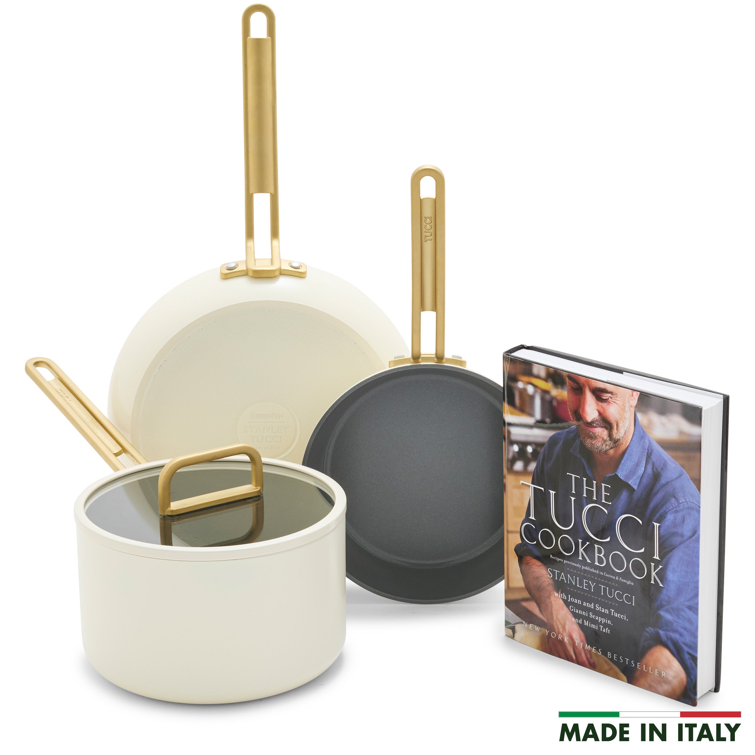 GreenPan Stanley Tucci™ Ceramic Nonstick 4-Piece Chef Set | Carrara White