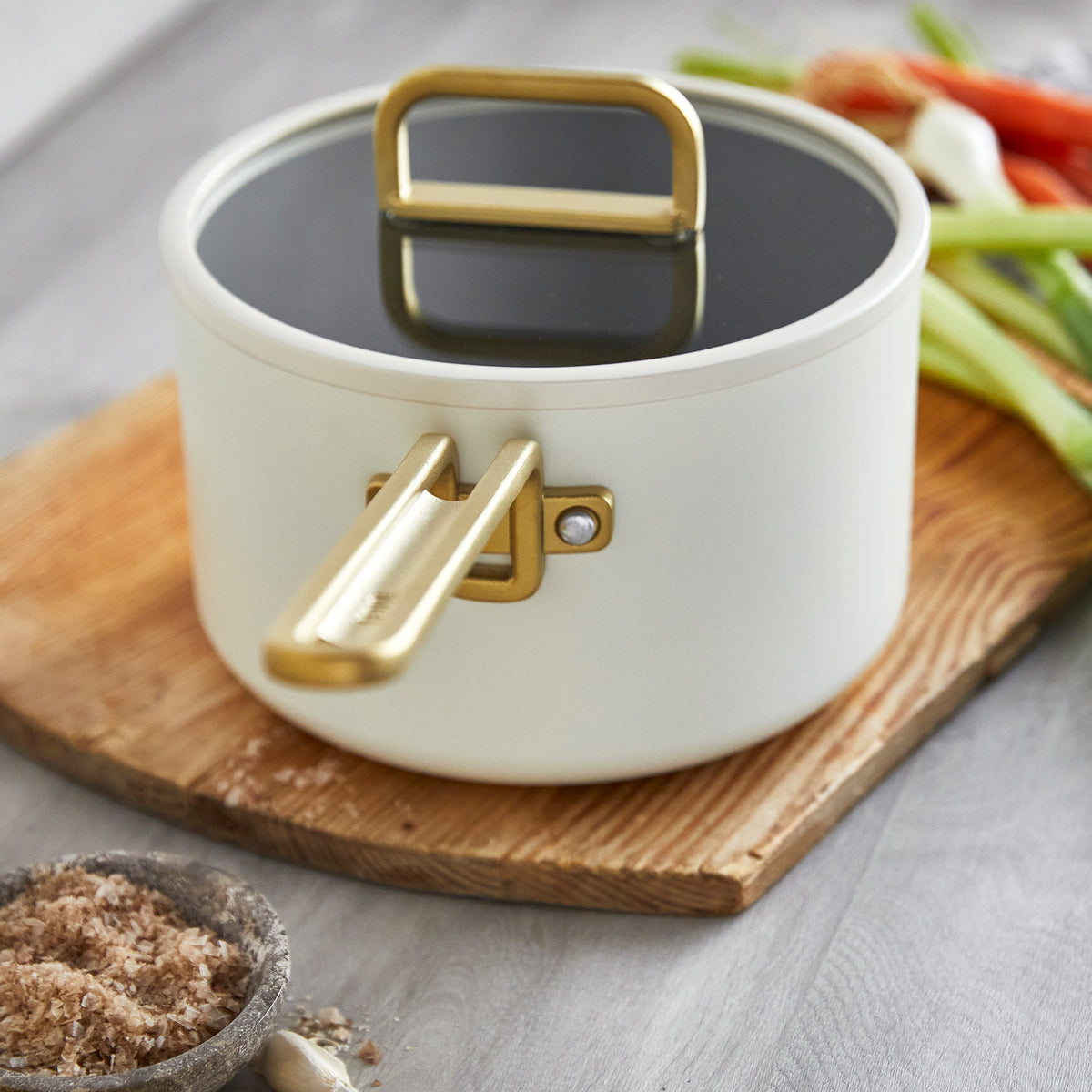 GreenPan Stanley Tucci™ Ceramic Nonstick 4-Piece Chef Set | Carrara White