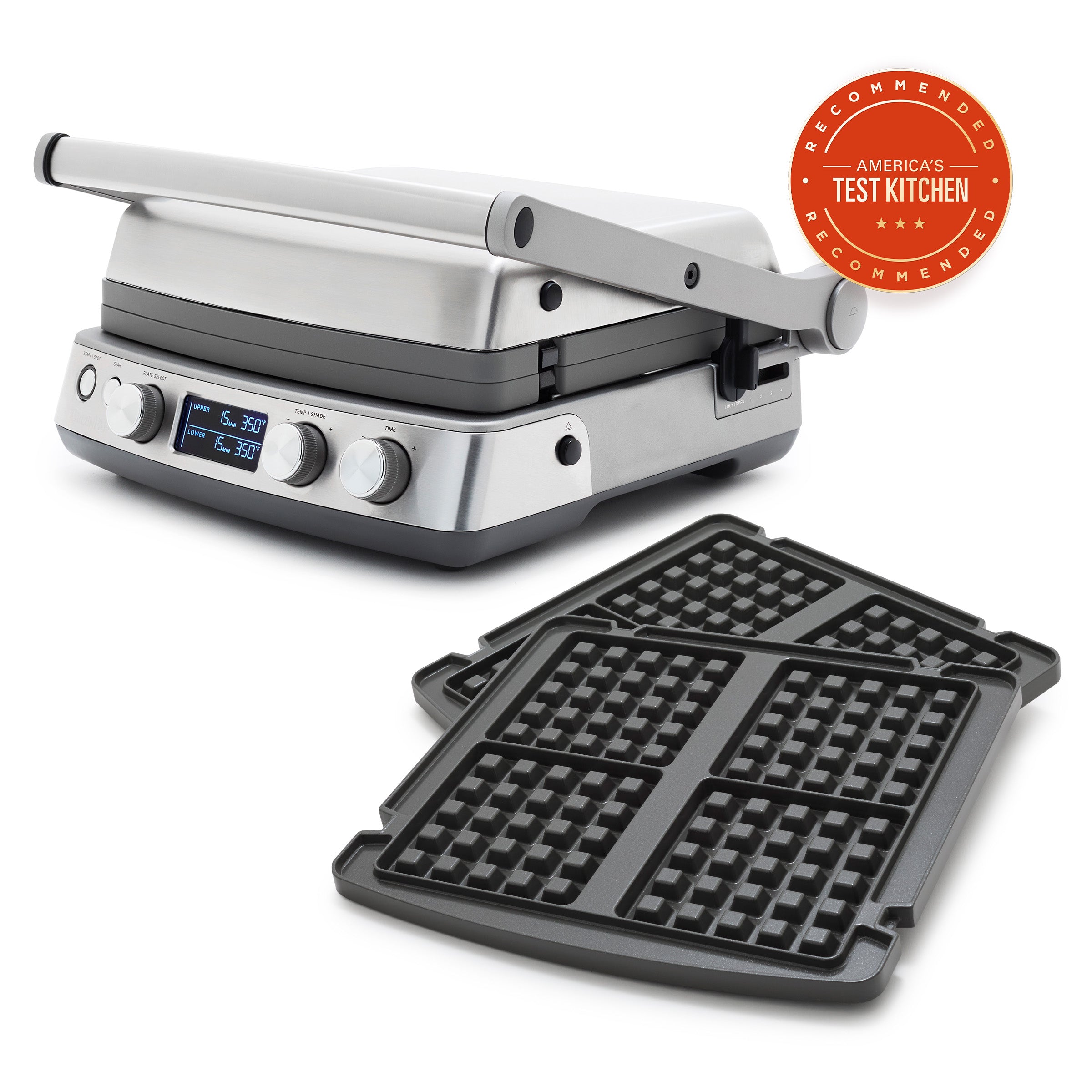 GreenPan Elite Multi Grill & Griddle with Waffle Plates – Premiere Stainless Steel